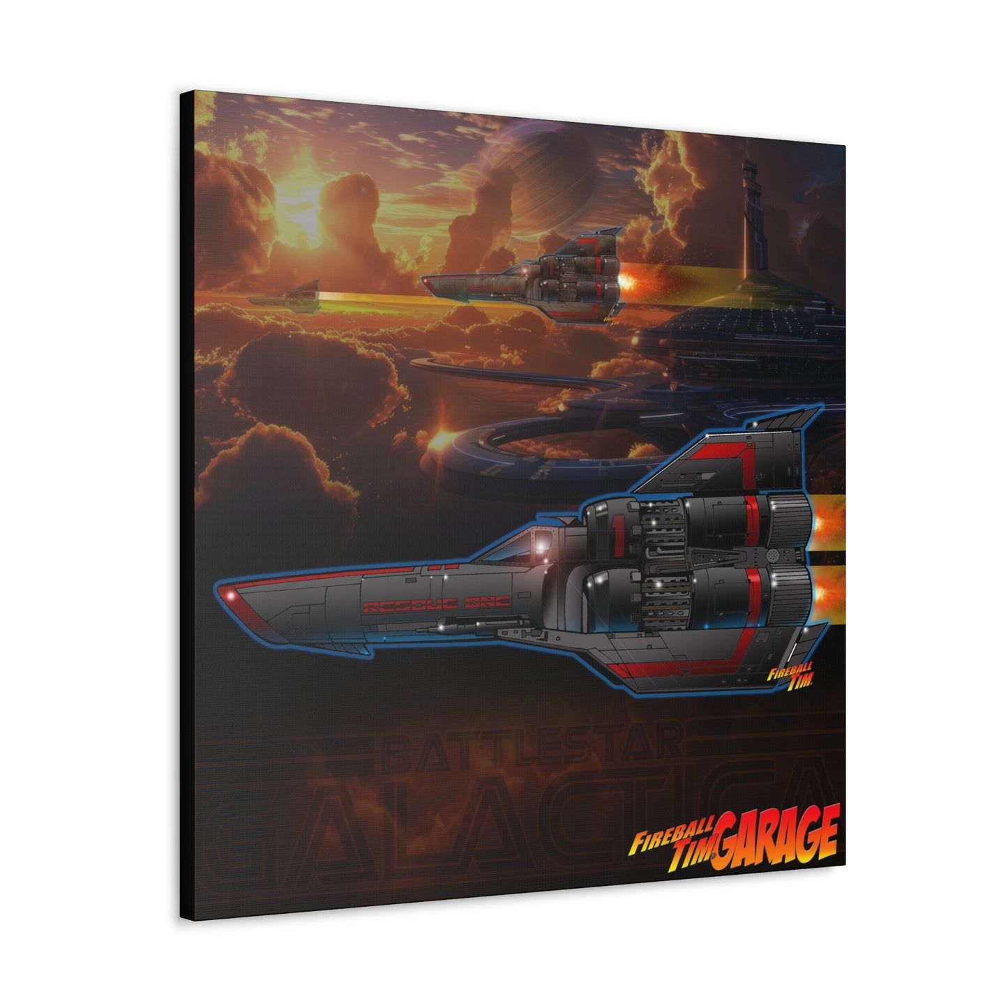 BATTLESTAR GALACTICA Viper Concept Art Canvas MASTERPRINT 3 Sizes