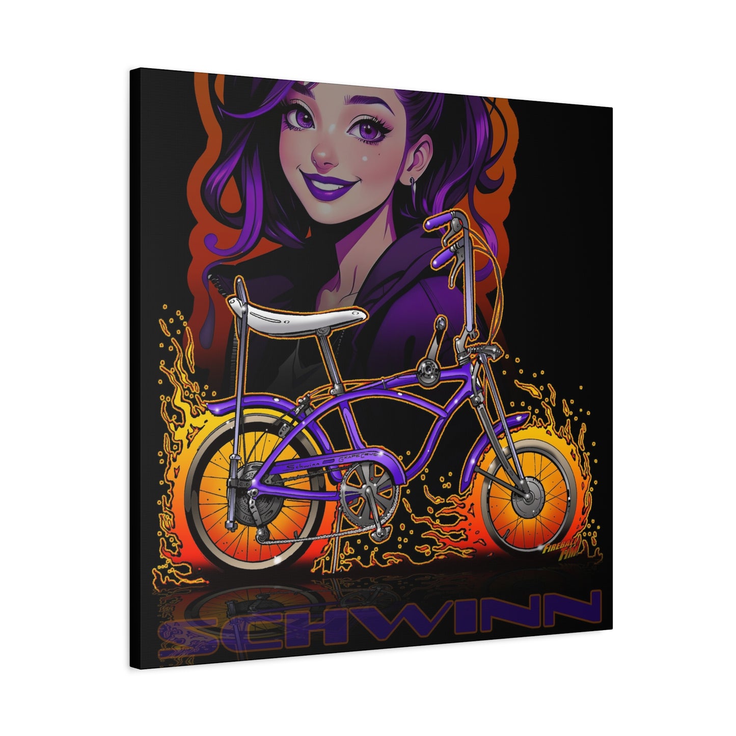 SCHWINN BIKE Grape Crush Fireball Art Canvas Print