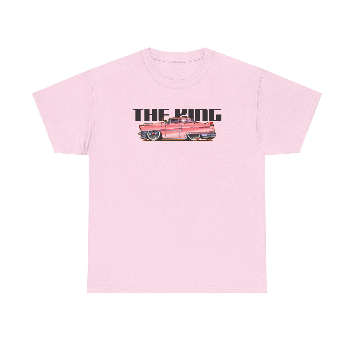 ELVIS THE KING PINK 1955 CADILLAC Fireball Art Tee Shirt - Multiple Sizes