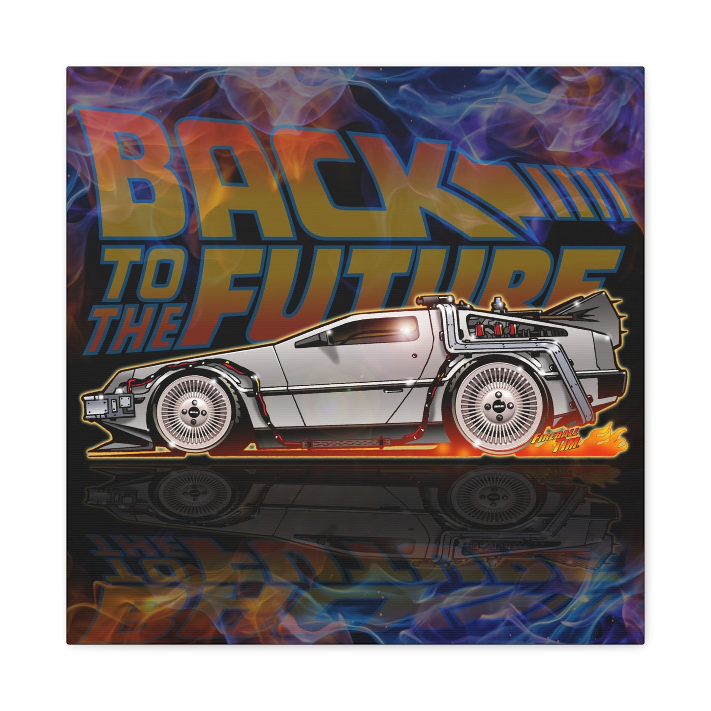 BACK to the FUTURE Delorean Time Machine Canvas Art Wall Print