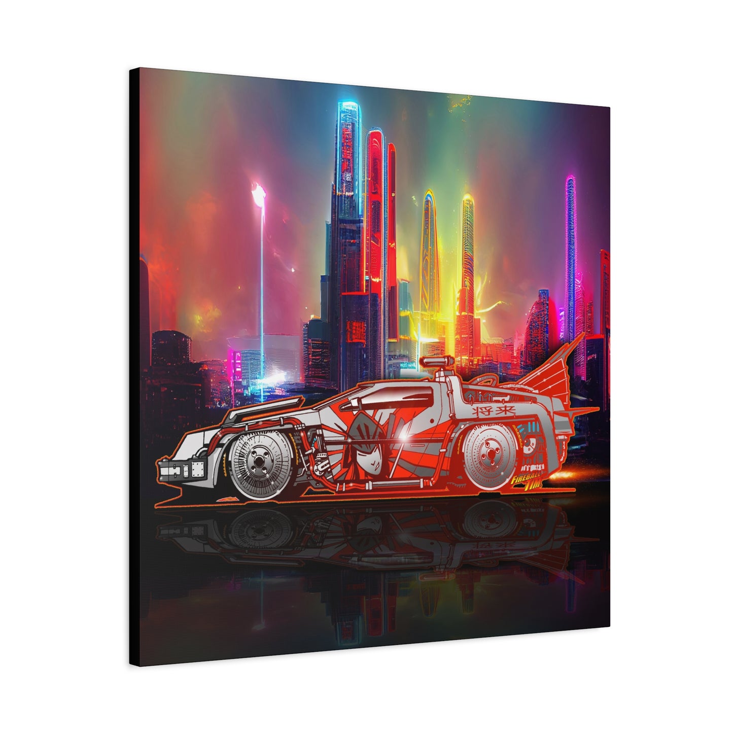 BACK TO THE FUTURE DELOREAN Time Machine Bosozoku Canvas Art Print 2 Sizes