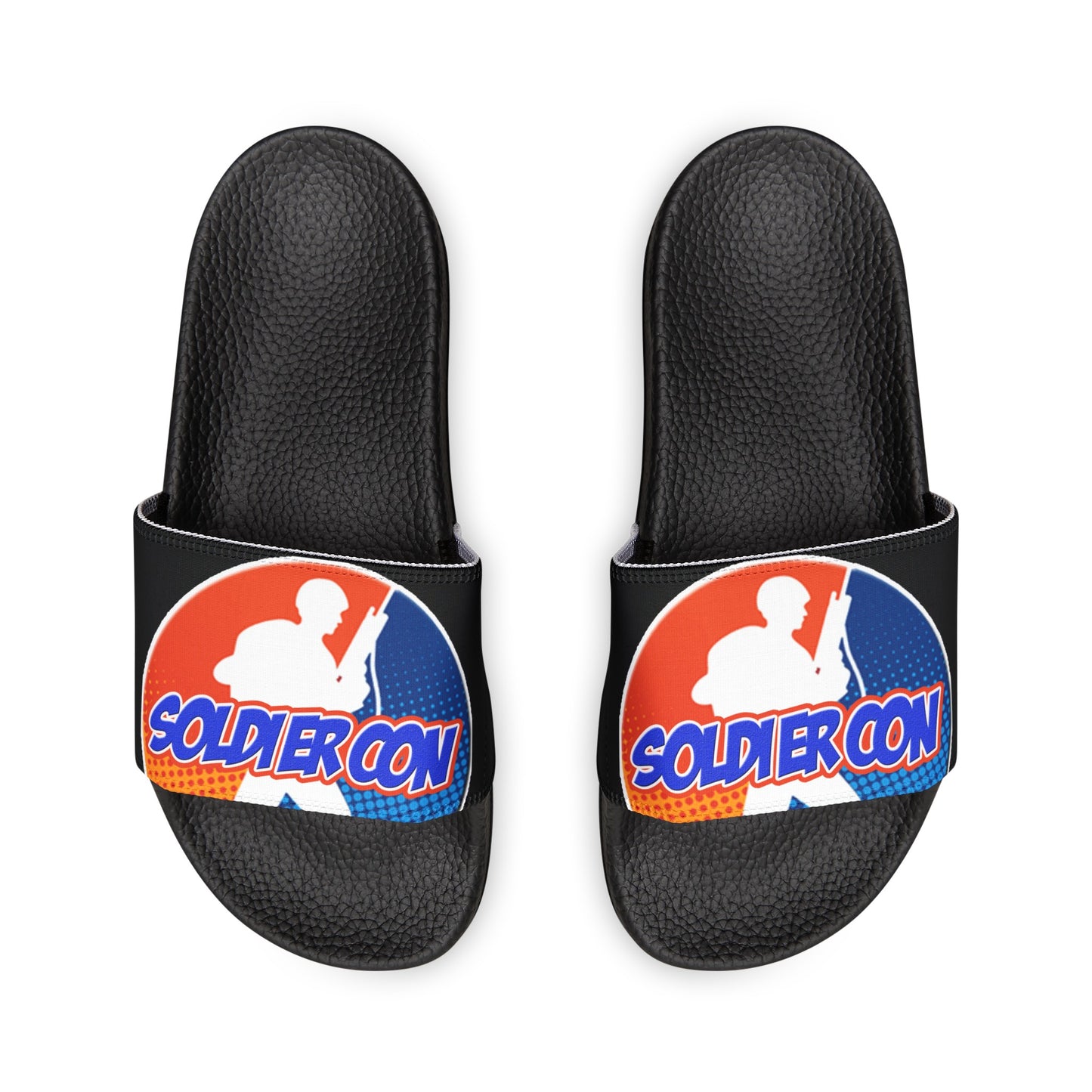 SOLDIER CON Official Men's Removable-Strap Sandals Black and White