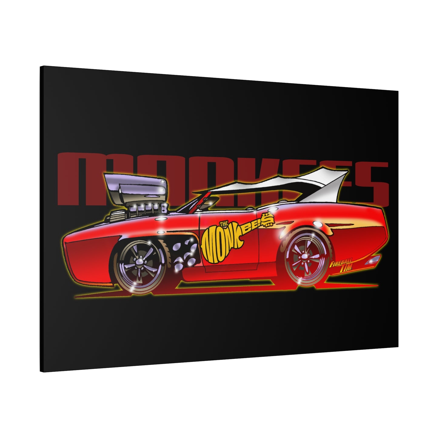 THE MONKEES Monkeemobile Fireball Canvas Art Wall Print - 11x14