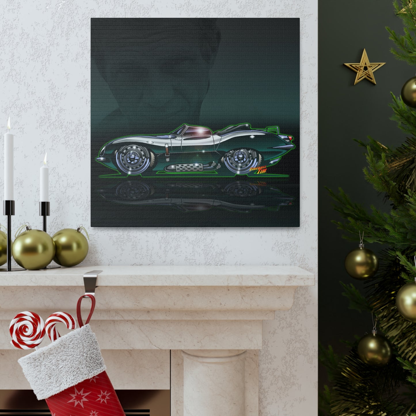 JAGUAR XKSS 1956 Steve McQueen MASTERPRINT Concept Art Canvas Print 3 Sizes