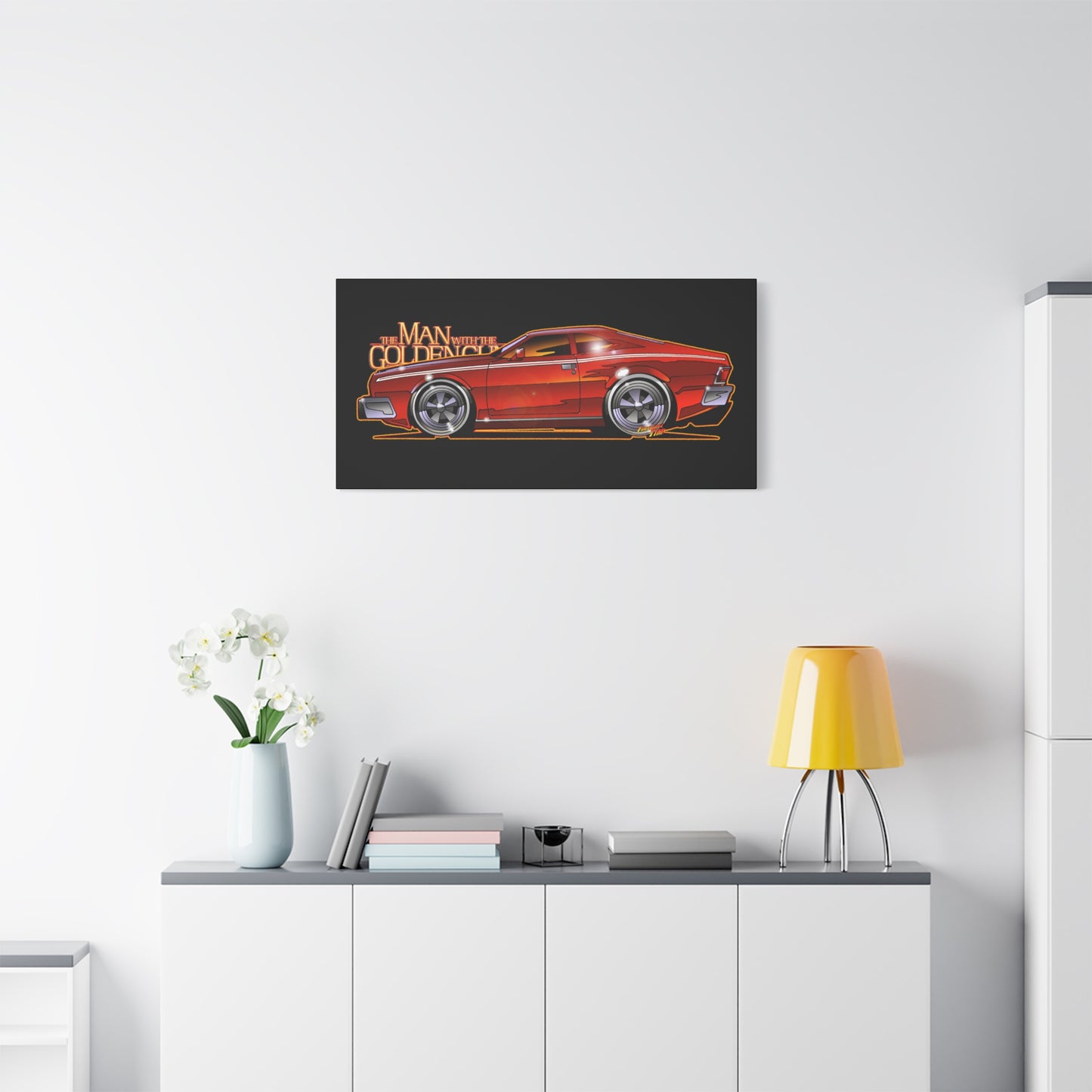 MAN WITH THE GOLDEN GUN AMC Hornet James Bond Fireball Art Canvas Print