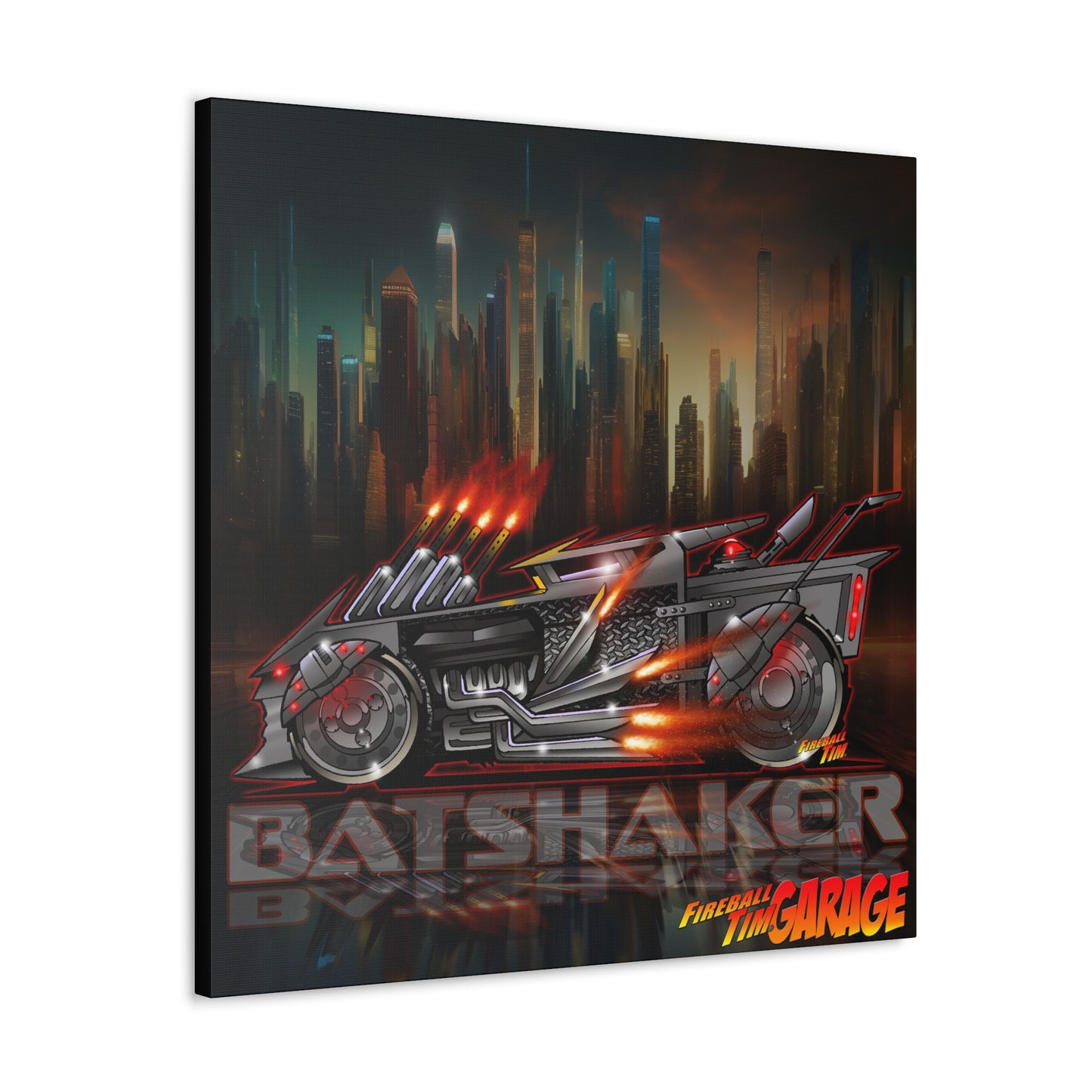 BATSHAKER BATMOBILE Concept Art Canvas MASTERPRINT 3 Sizes