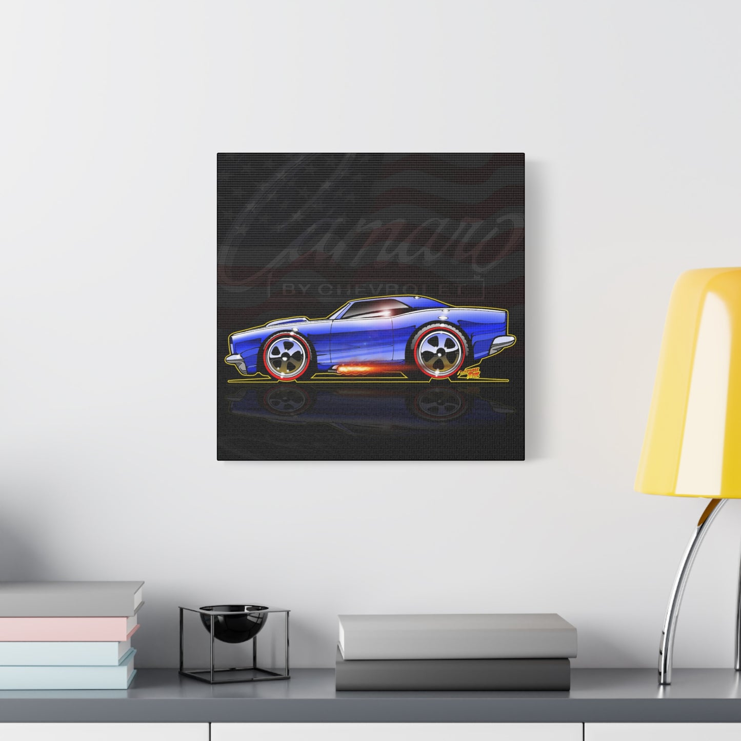 HOT WHEELS CAMARO Custom Collectible Fireball Art Canvas Print
