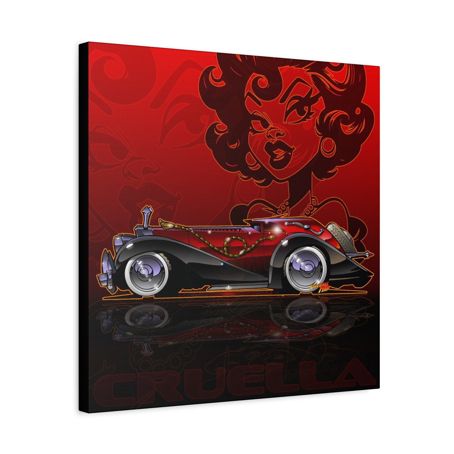 CRUELLA deVIL 1974 Panther DeVille Fireball Art Canvas Print