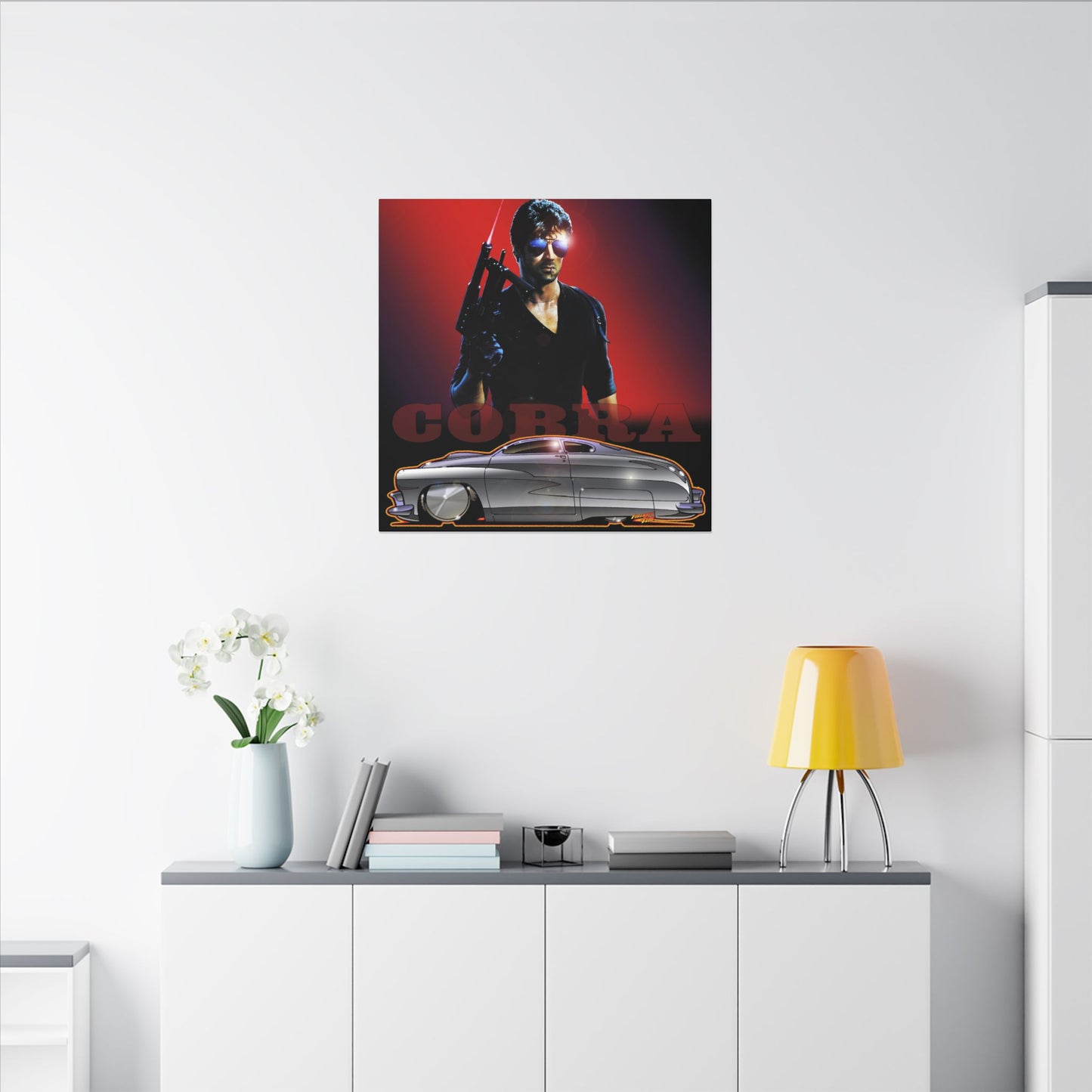 COBRA MERCURY Sylvester Stallone Movie Car Fireball Art Canvas Print