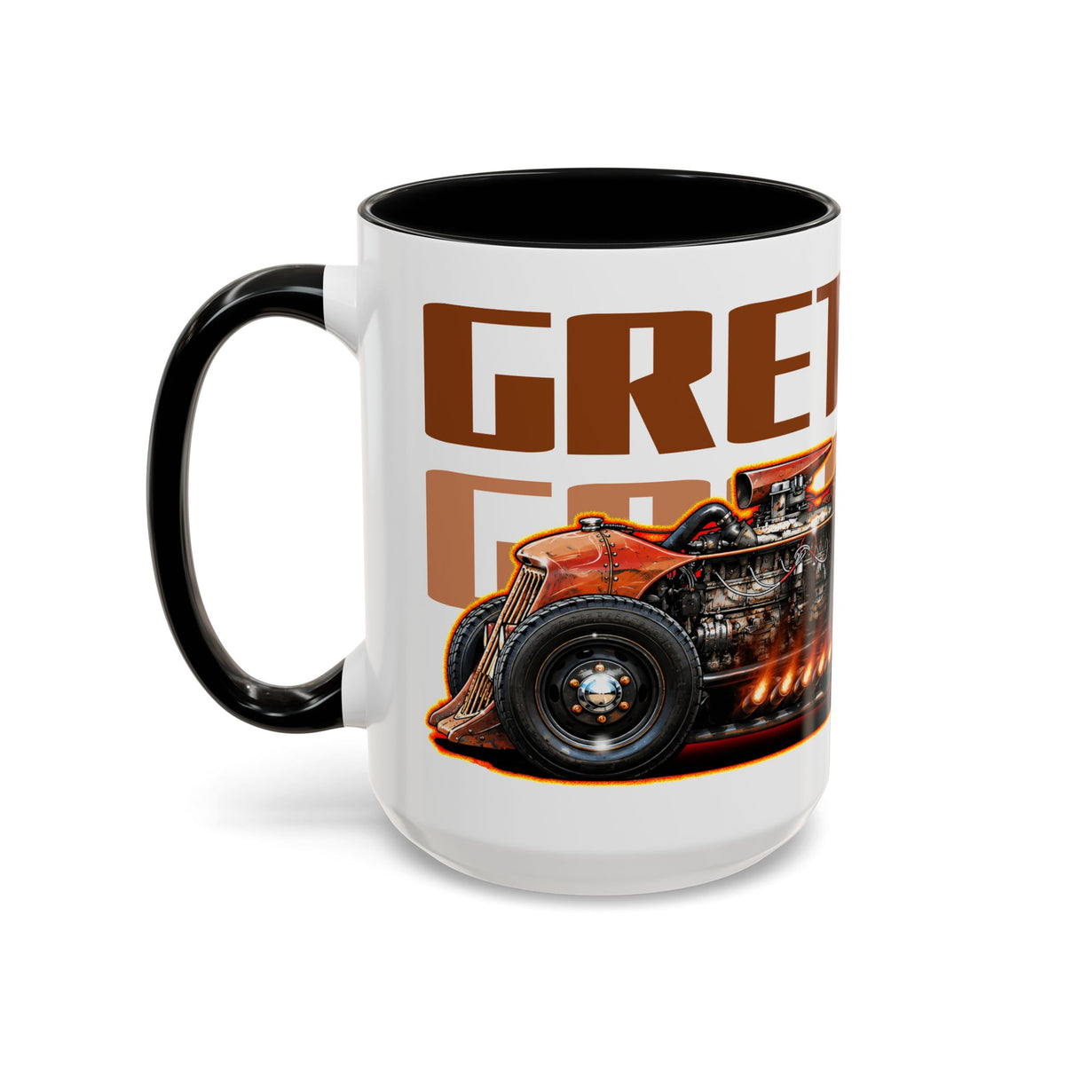 CUSTOM RAT ROD Hot Rod Gretchen Collectible Fireball Art Coffee Mug - 2 Sizes