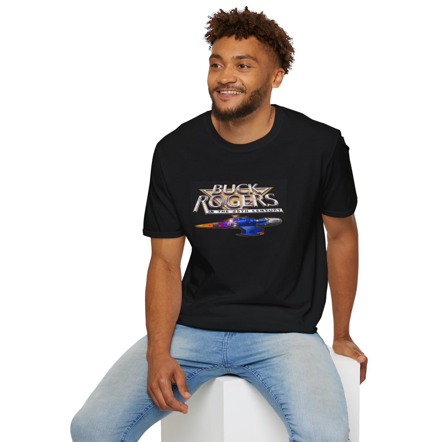 BUCK ROGERS STARFIGHTER Spaceship Softstyle T-Shirt Black ONLY