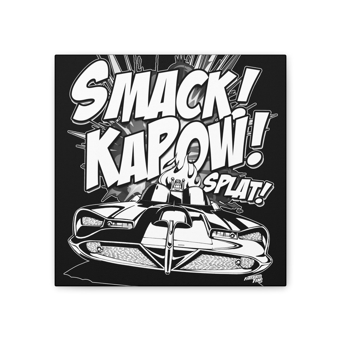 BATMOBILE 1966 BATMAN KAPOW Canvas Art Print - 3 Sizes
