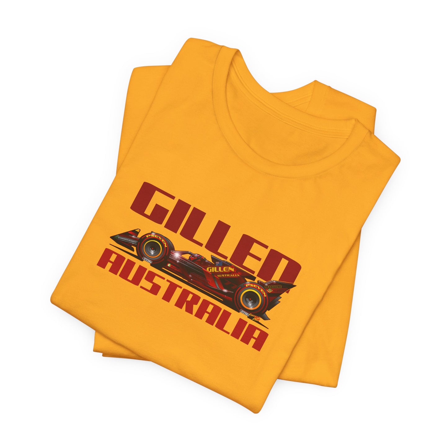 GILLEN AUSTRALIA F1 2047 Race Car Art Short Sleeve Tee - 6 Colors
