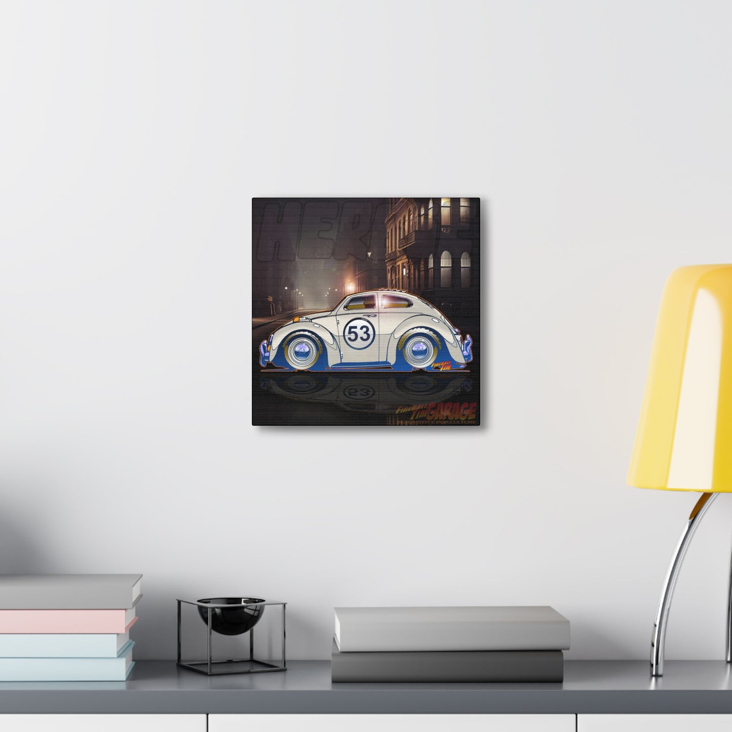 HERBIE THE LOVE BUG Vintage Car Canvas Wall Print MASTERPRINT 2 Sizes