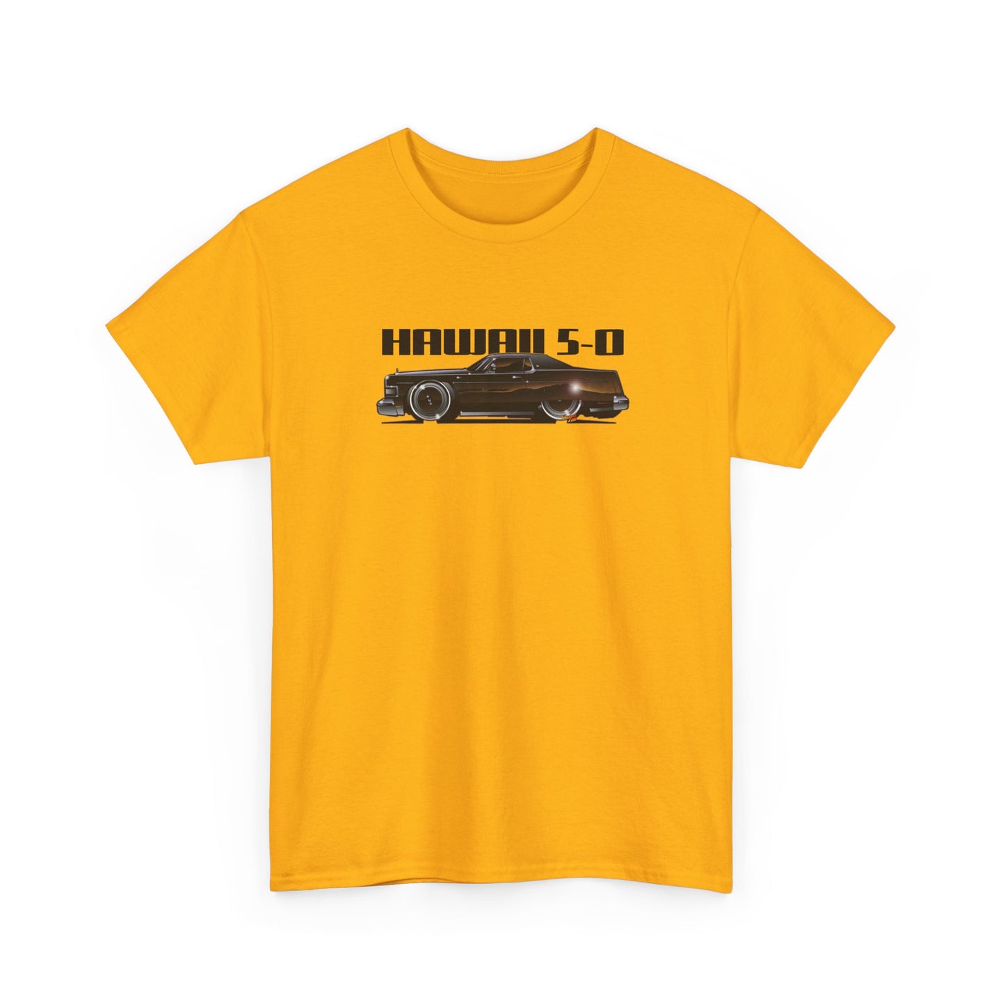 HAWAII 5-O 1974 MERCURY MARQUIS BROUGHAM Fireball Art Tee Shirt - Multiple Sizes