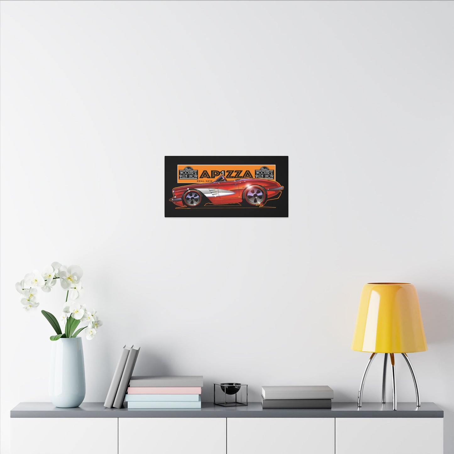 CORVETTE 1958 APIZZA 1 Fireball Art Canvas Print