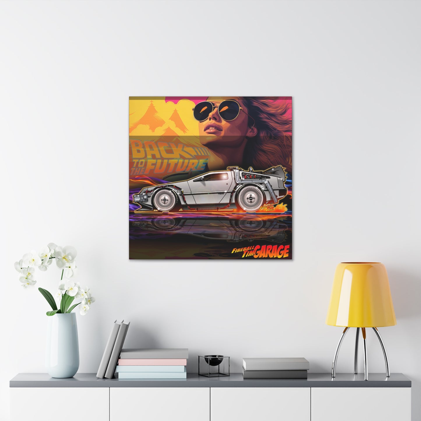 BACK TO THE FUTURE Delorean Time Machine Concept Art Canvas MASTERPRINT 3 Sizes