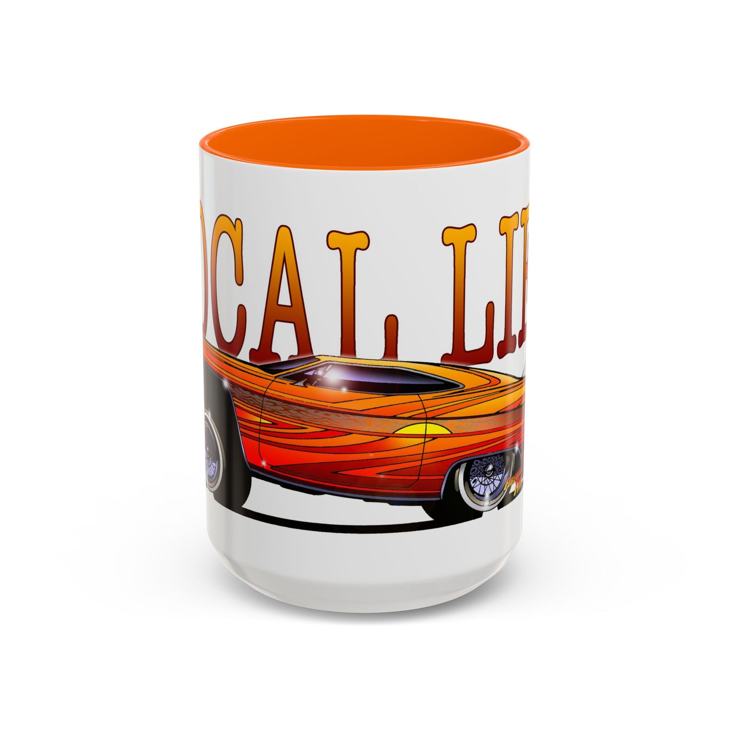 CHEVY IMPALA LOWRIDER Collectible Fireball Art Coffee Mug - 2 Sizes