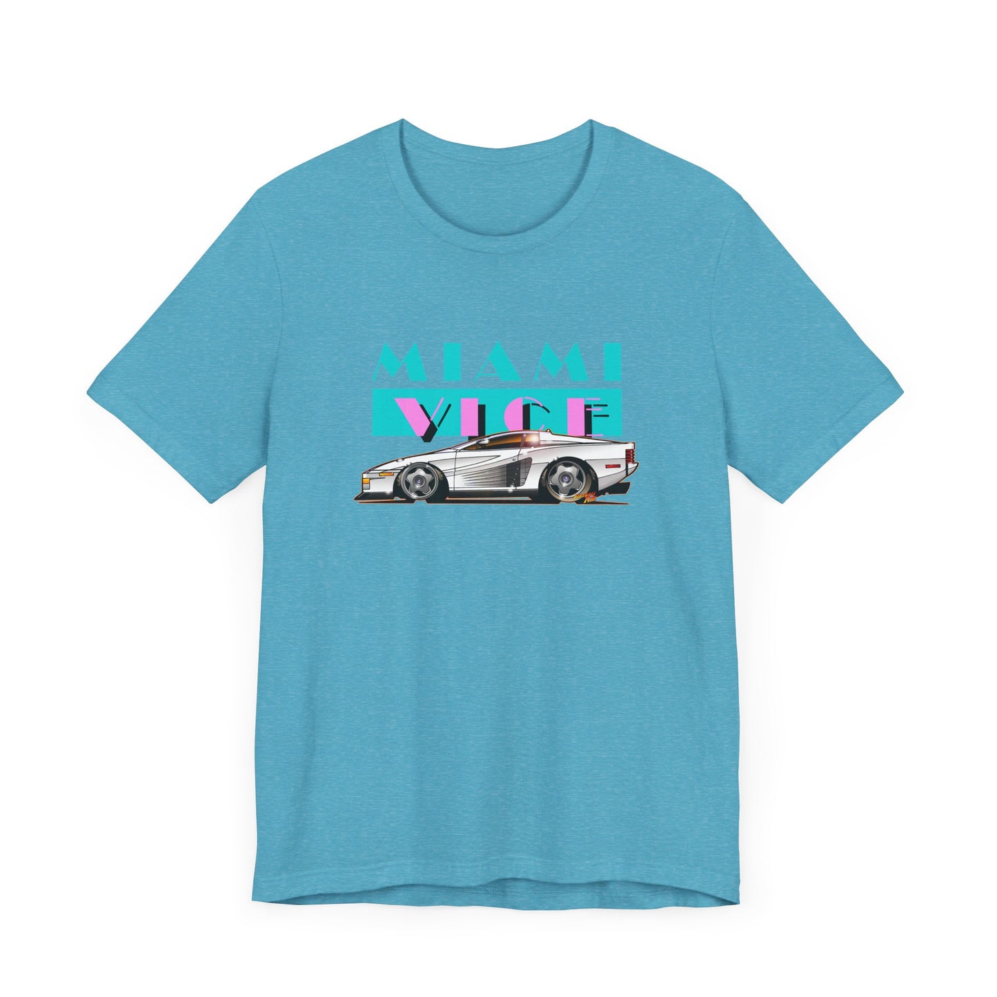 MIAMI VICE FERRARI TESTAROSSA TV Show Short Sleeve Tee 12 Colors