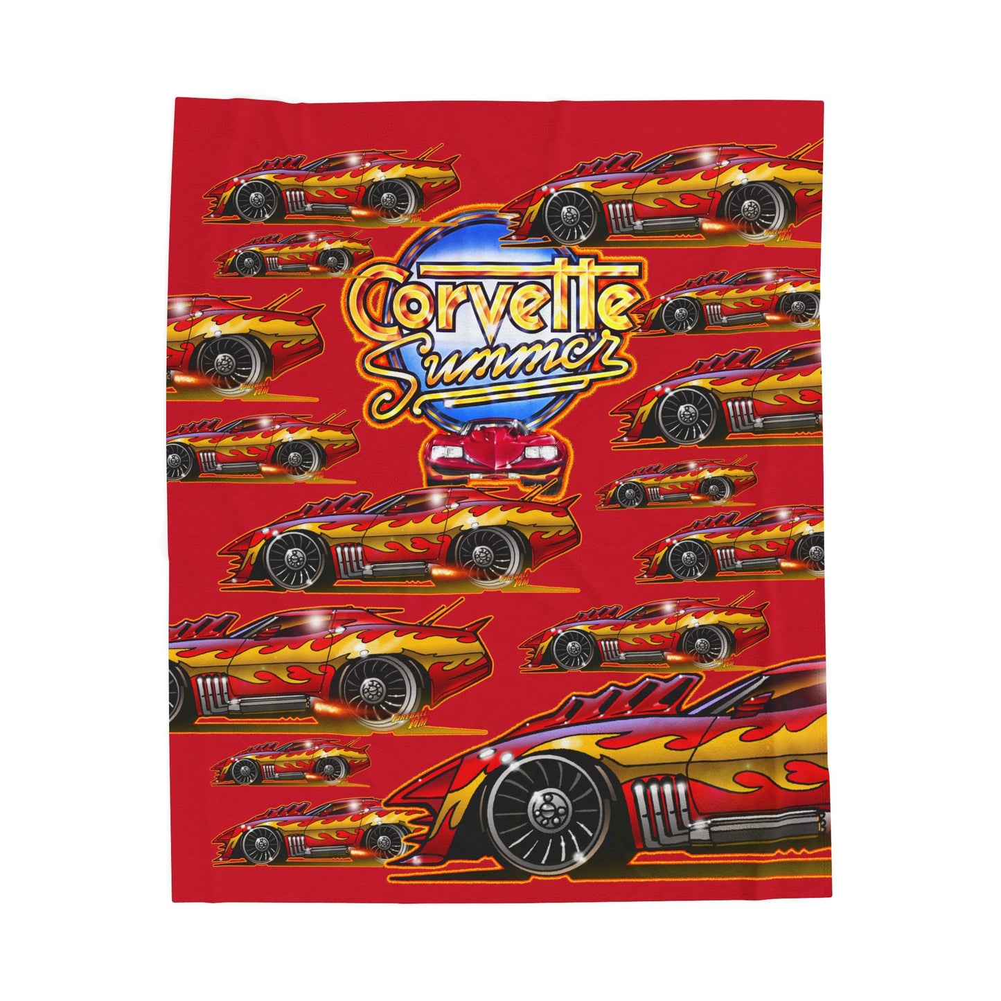 CORVETTE SUMMER Movie Car Art Velveteen Plush Cozy Blanket - 3 Sizes
