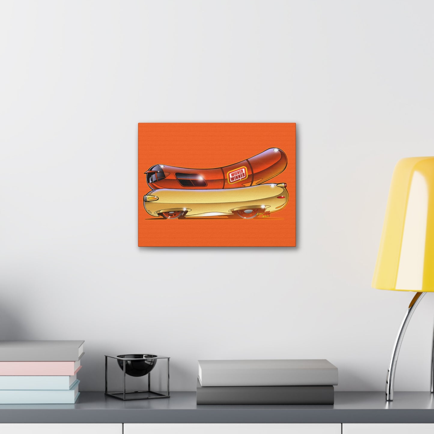 OSCAR MAYER WIENERMOBILE Art Print, Canvas, Hot Dog Art, Movie Car, Movie Cars, Car Art, Automotive Art, Car Illustration, Hot Dogs