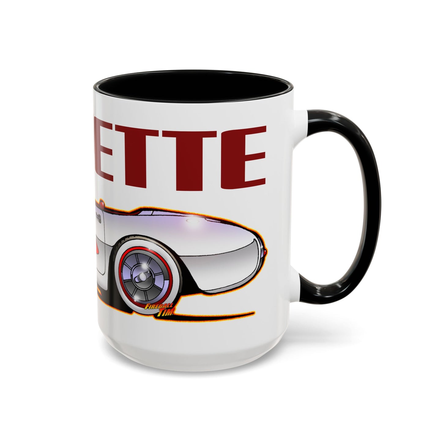 CORVETTE 1957 Collectible Fireball Art Coffee Mug - 2 Sizes