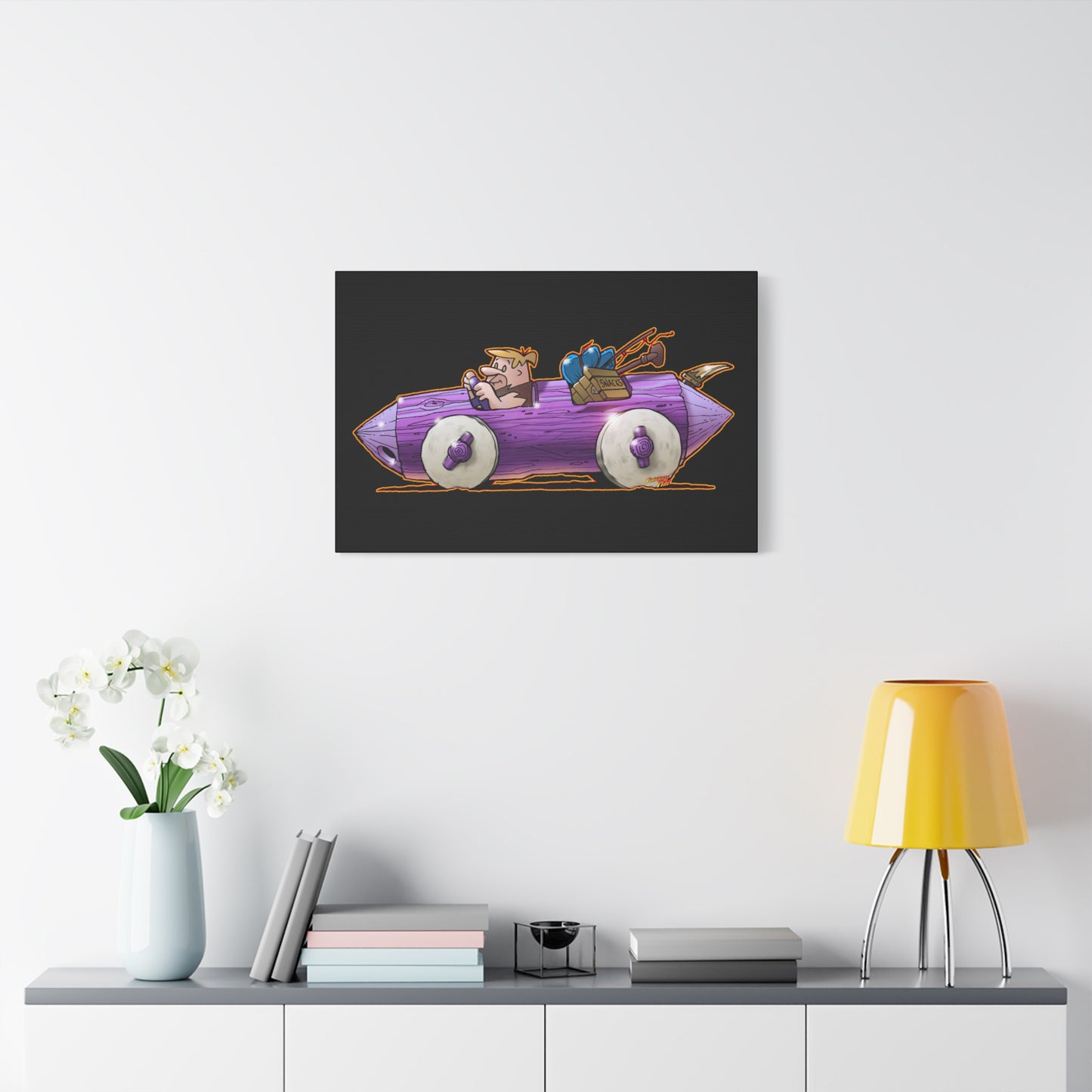 FLINSTONES BARNEY RUBBLE Fireball Art Canvas Wall Print - Multiple Sizes