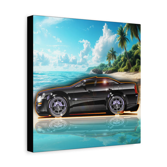 CHRYSLER 300 Fireball Art Collectible Canvas Art Wall Print - 12x12