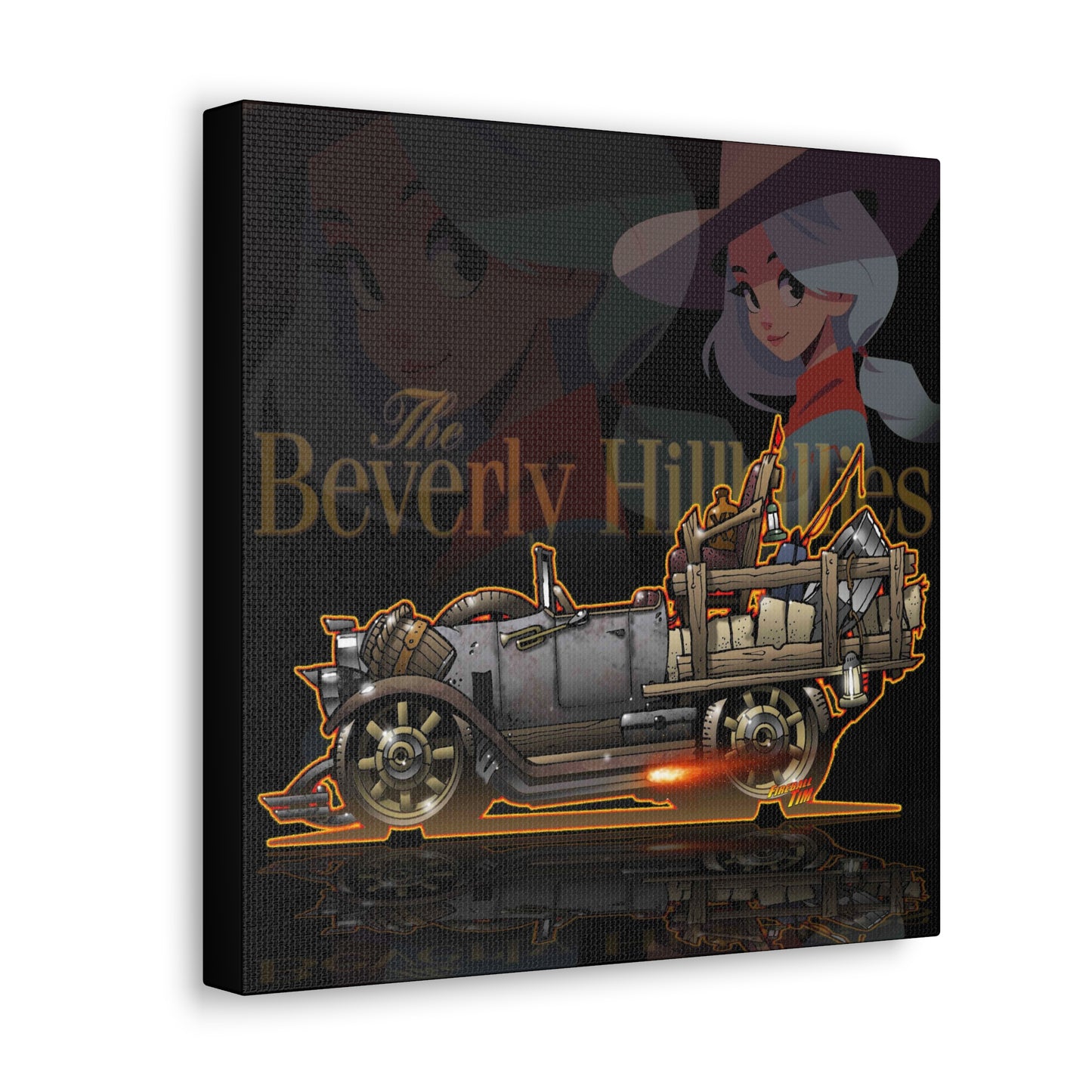 THE BEVERLY HILLBILLIES TV Show Car Concept Art MASTERPRINT Canvas 3 Sizes