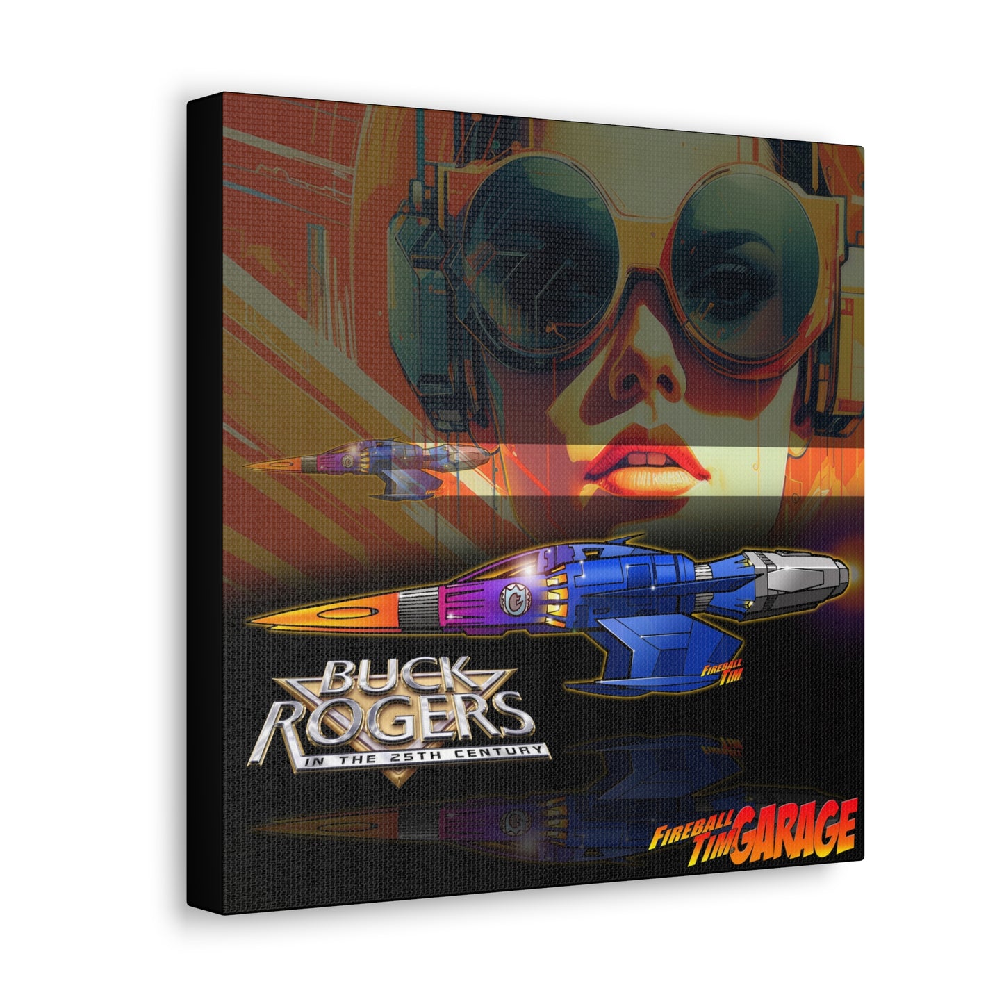 BUCK ROGERS Starfighter Spaceship Cyborgia Concept Art Canvas Print 12x12