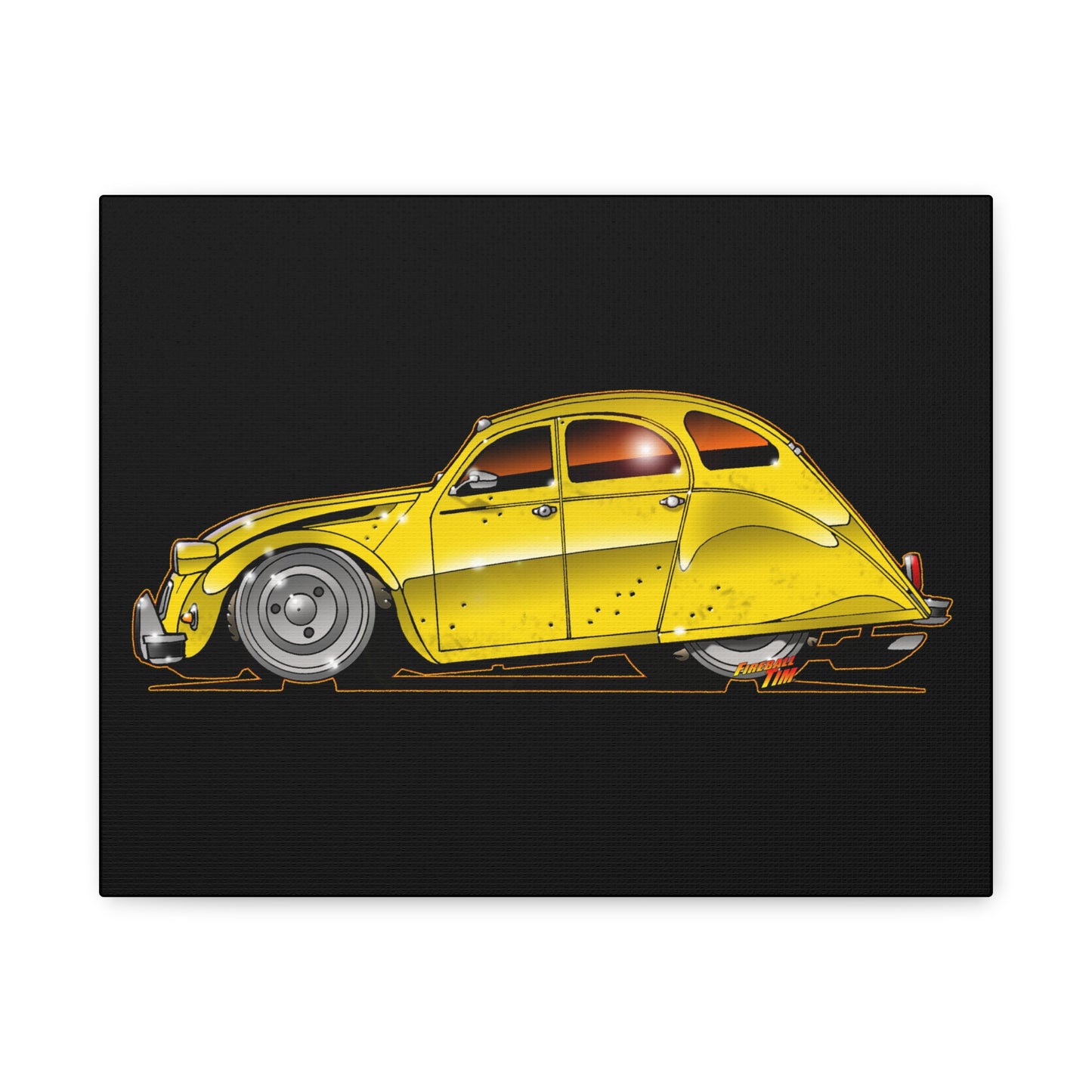 CITROEN 2CV Fireball Art Canvas Print - 11x14