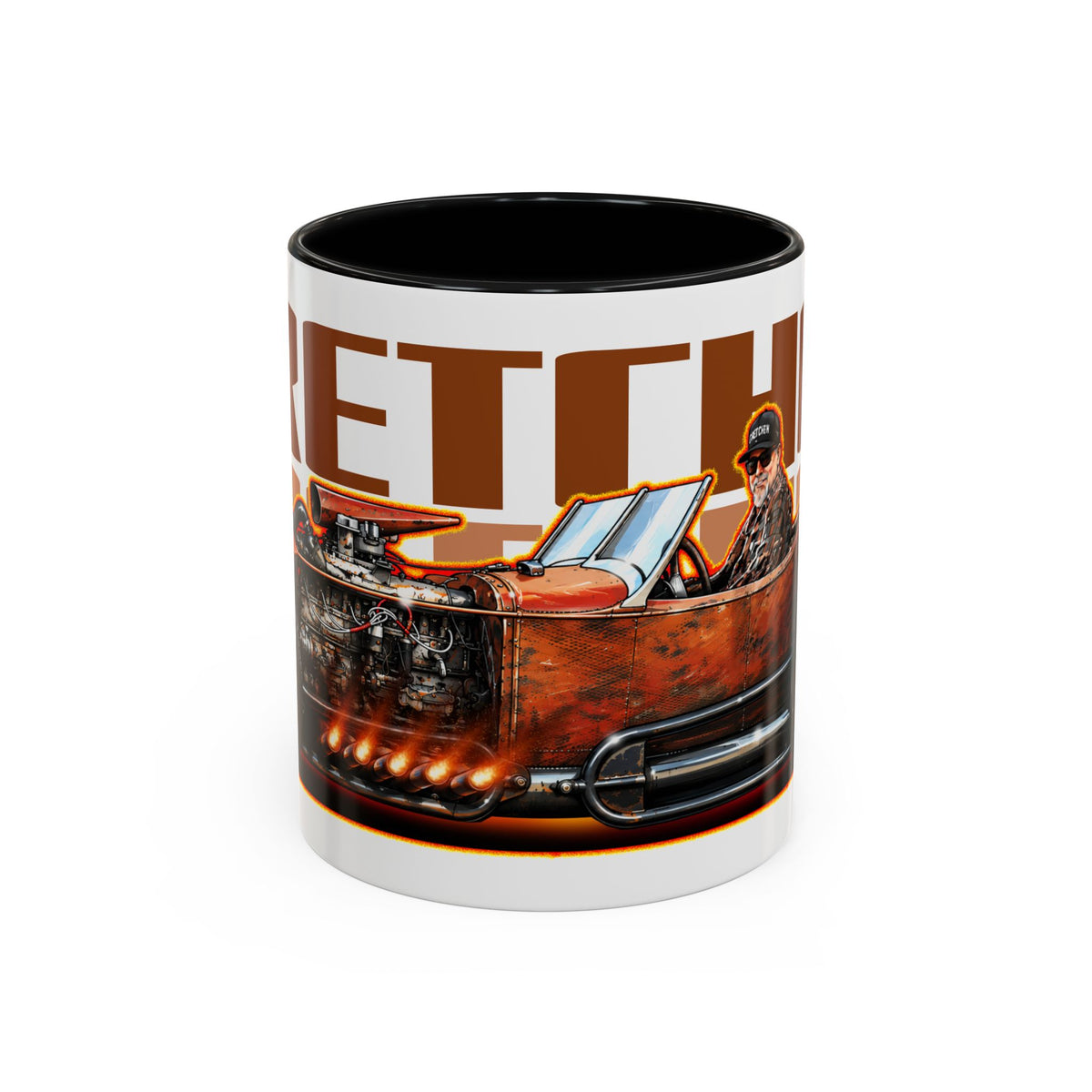 CUSTOM RAT ROD Hot Rod Gretchen Collectible Fireball Art Coffee Mug - 2 Sizes