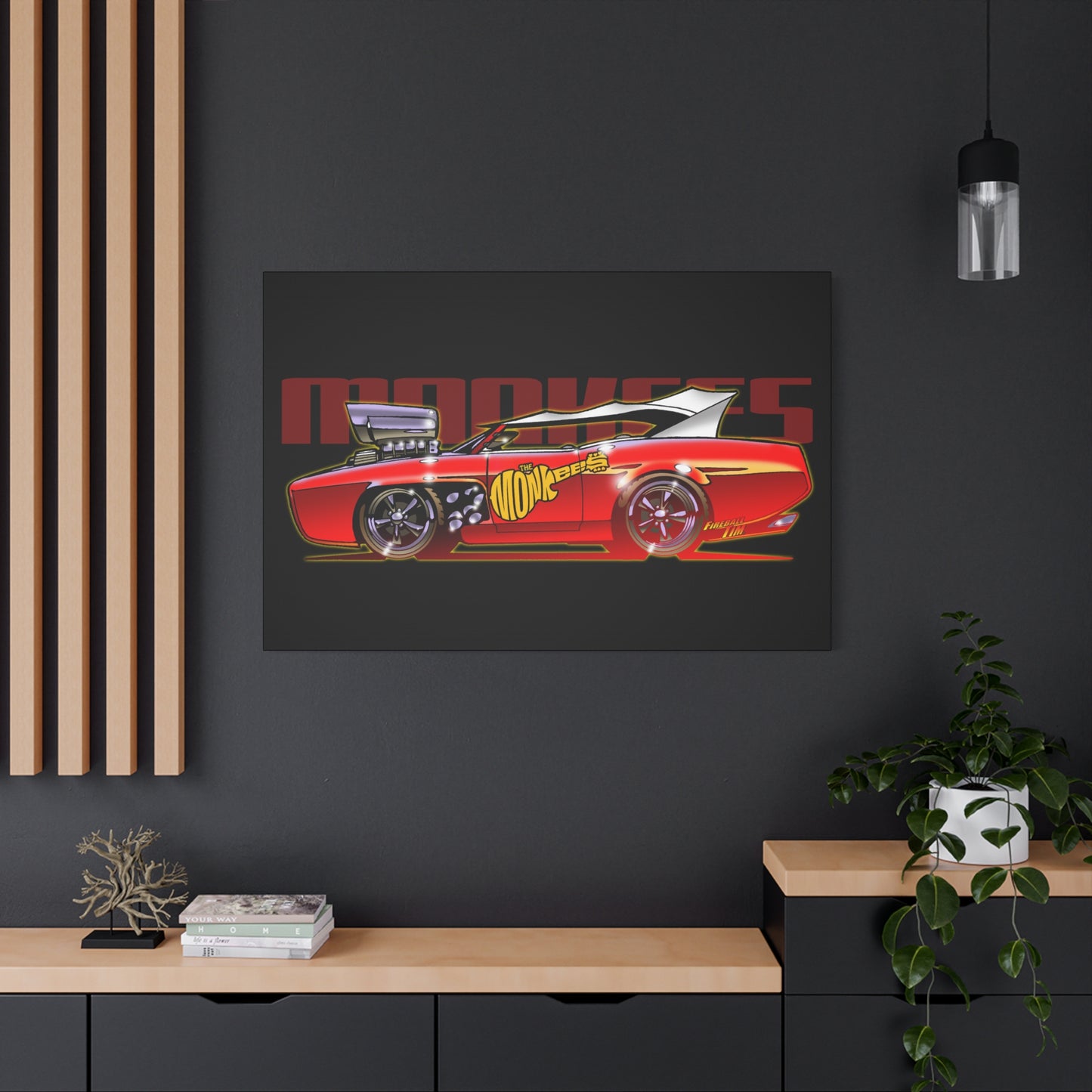 THE MONKEES Monkeemobile Fireball Canvas Art Wall Print - 11x14