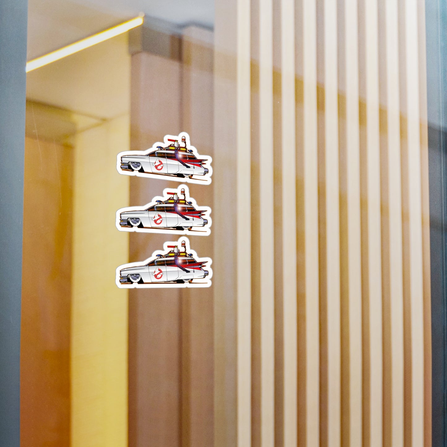 GHOSTBUSTERS ECTO 1 Fireball Art Decal Stickers - 4 Sizes