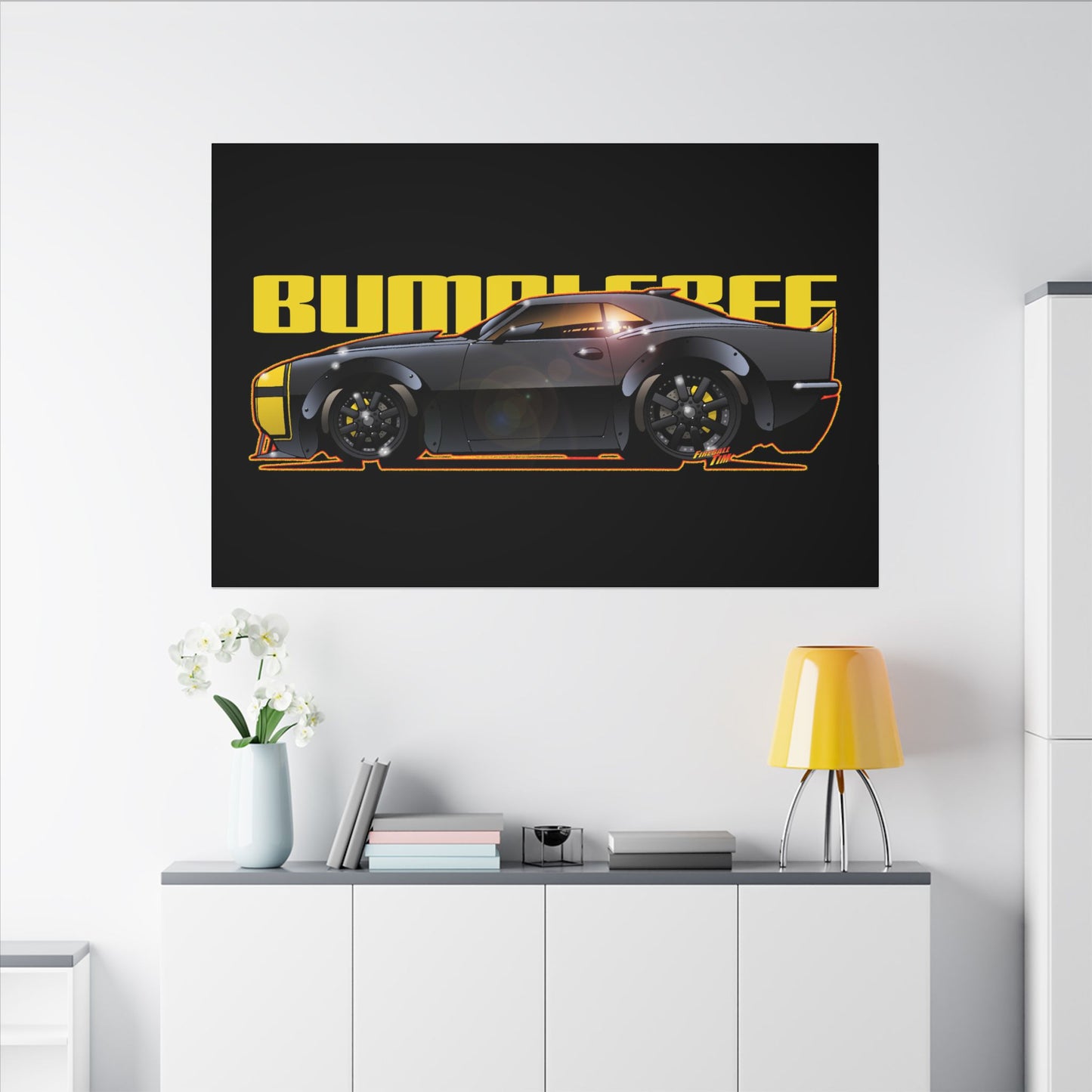 TRANSFORMERS BUMBLEBEE 1967 Camaro Fireball Art Canvas Print