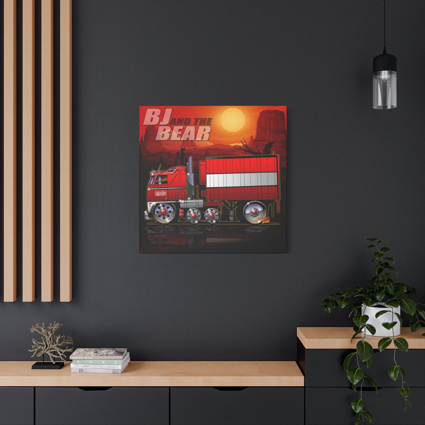BJ AND THE BEAR TV Show Semi Truck Canvas Art Wall Print - 2 Sizes