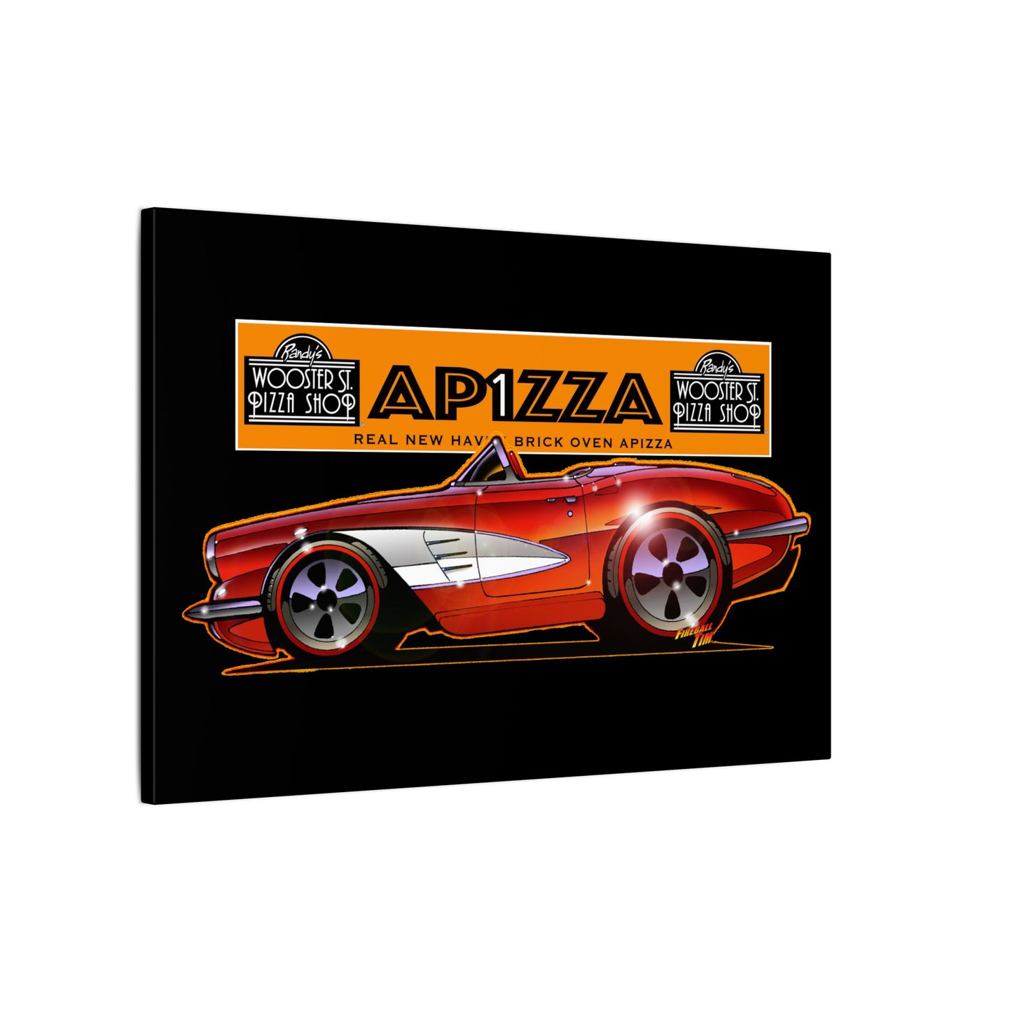 CORVETTE 1958 APIZZA 1 Fireball Art Canvas Print