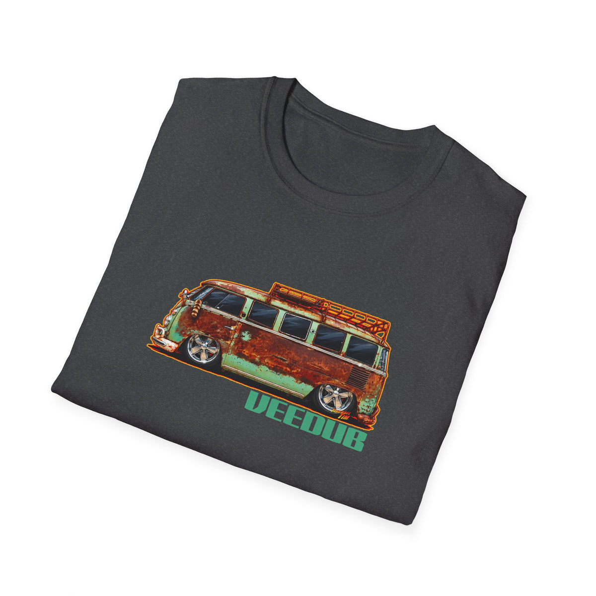 KUSTOM VW VOLKSWAGEN BUS Collectible Fireball Art TeeShirt
