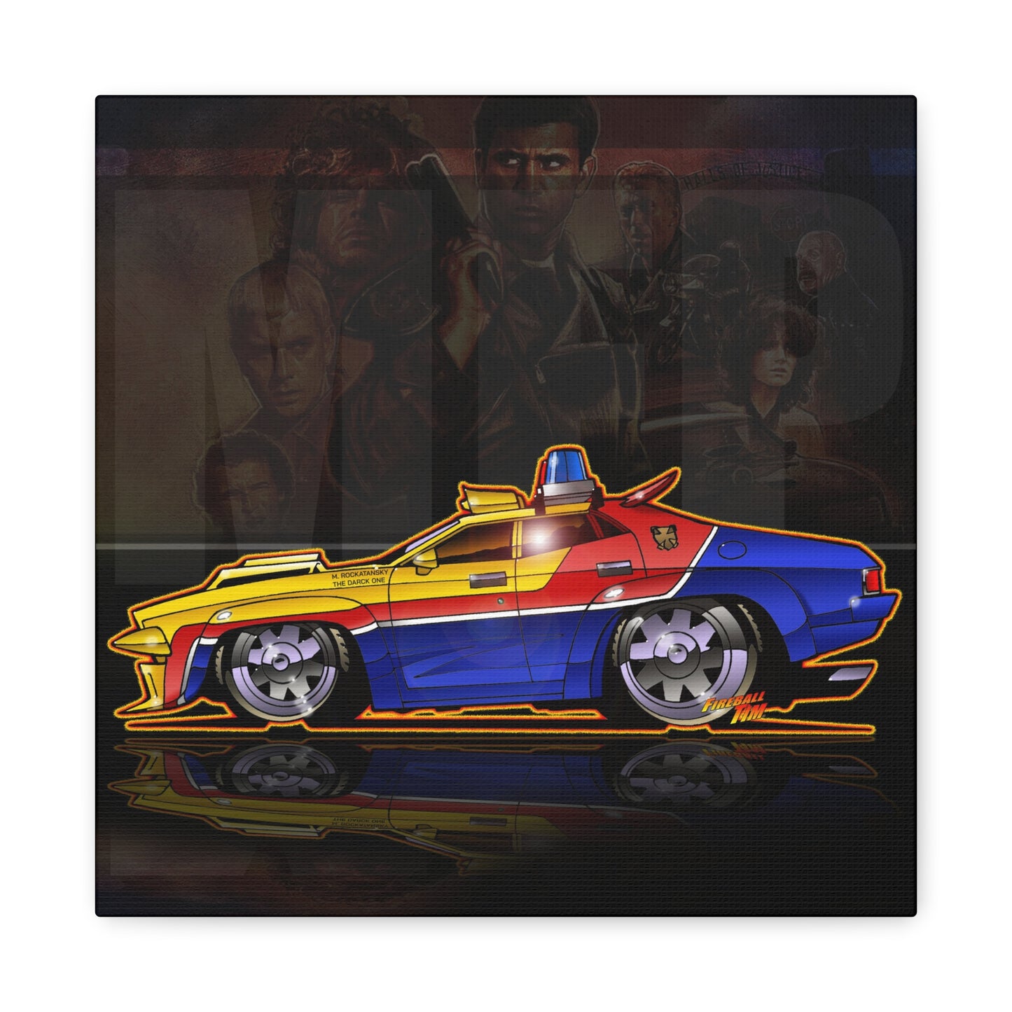 MAD MAX MFP PURSUIT INTERCEPTOR POLICE CAR Canvas Art Wall Print - 12x12