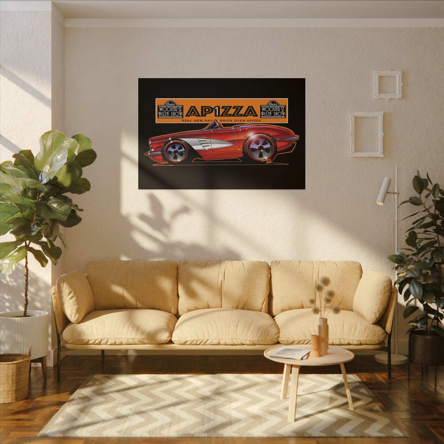CORVETTE 1958 APIZZA 1 Fireball Art Canvas Print