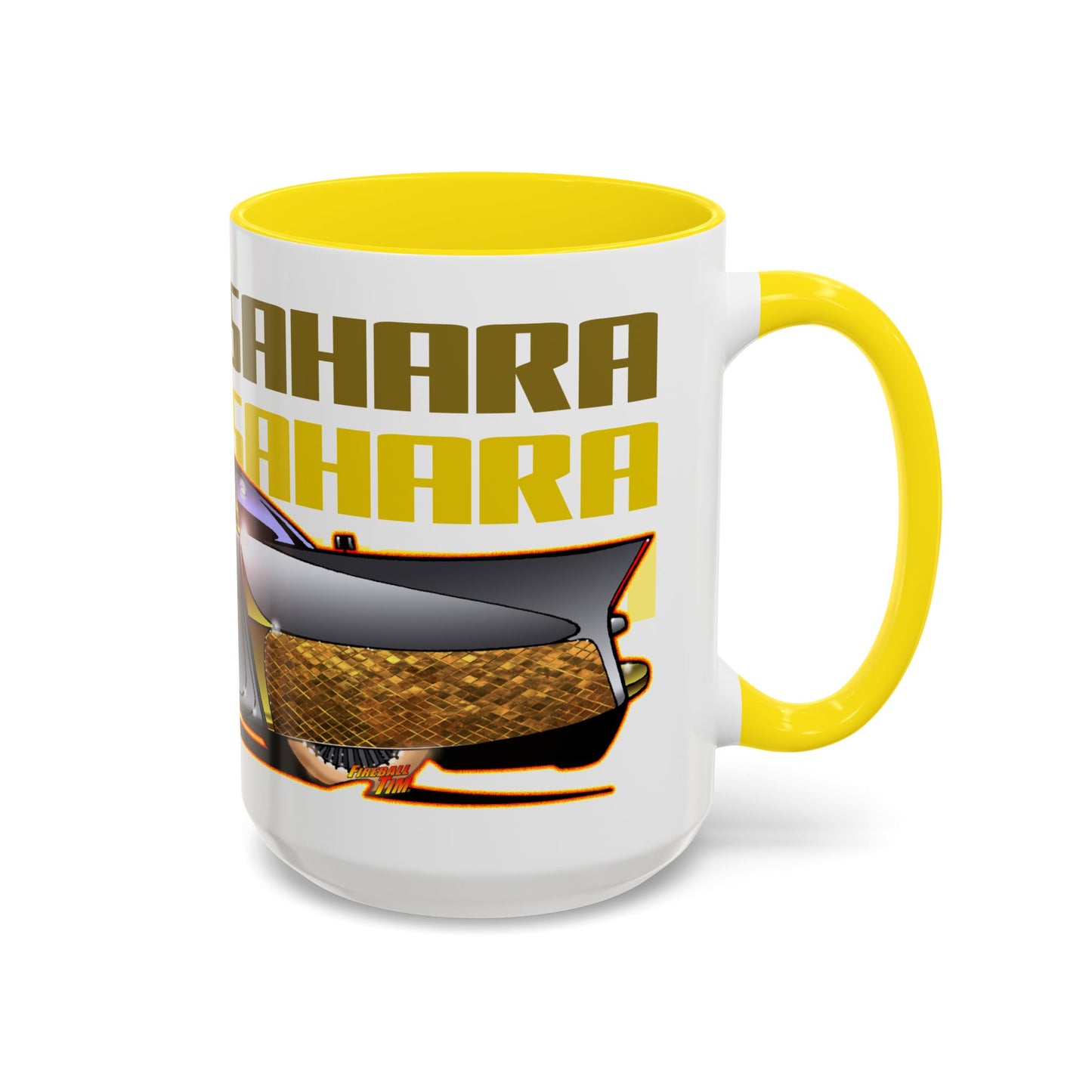 GOLDEN SAHARA Custom Concept Car Collectible Fireball Art Coffee Mug 2 Sizes