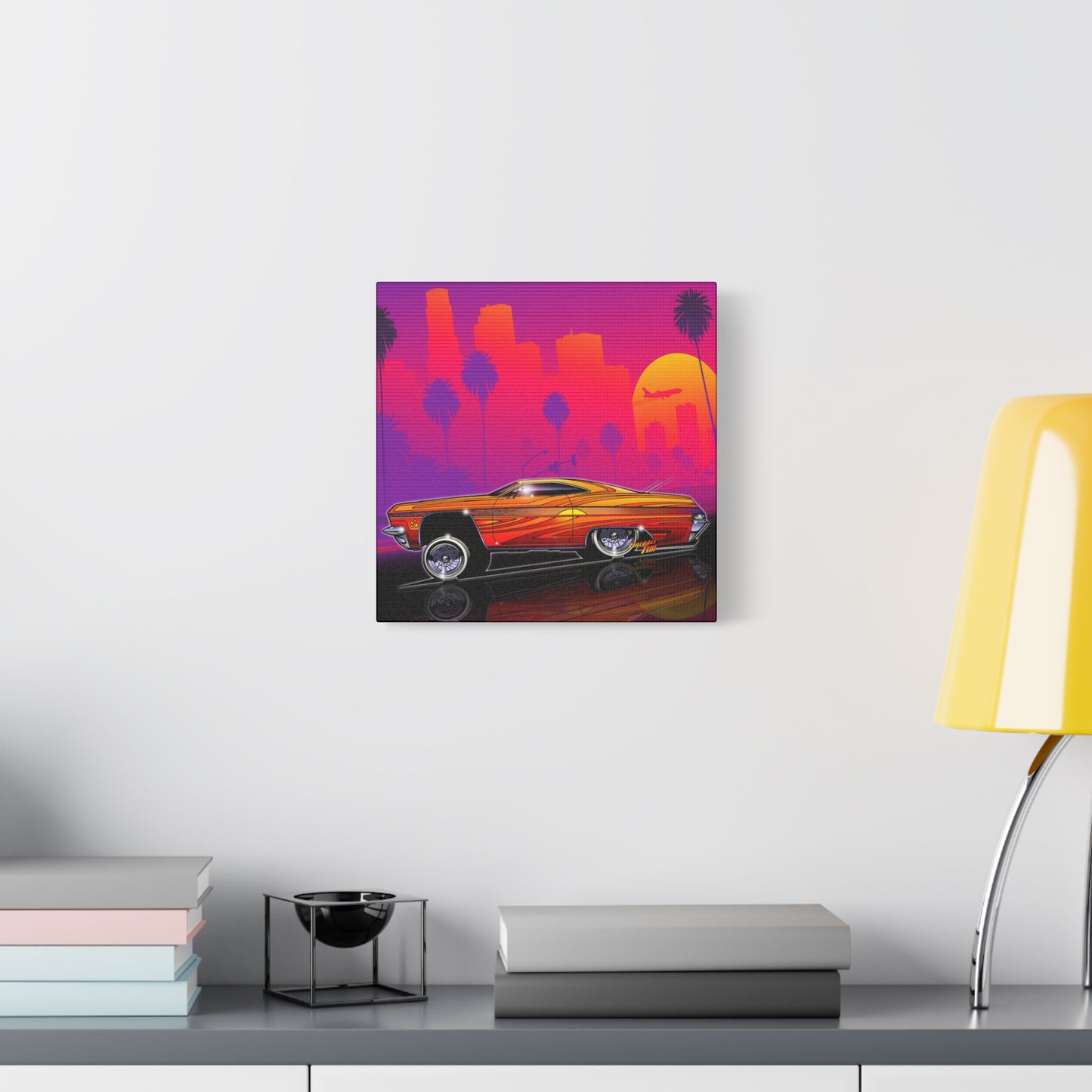CHEVY IMPALA LOWRIDER Collectible Fireball Art Canvas Print