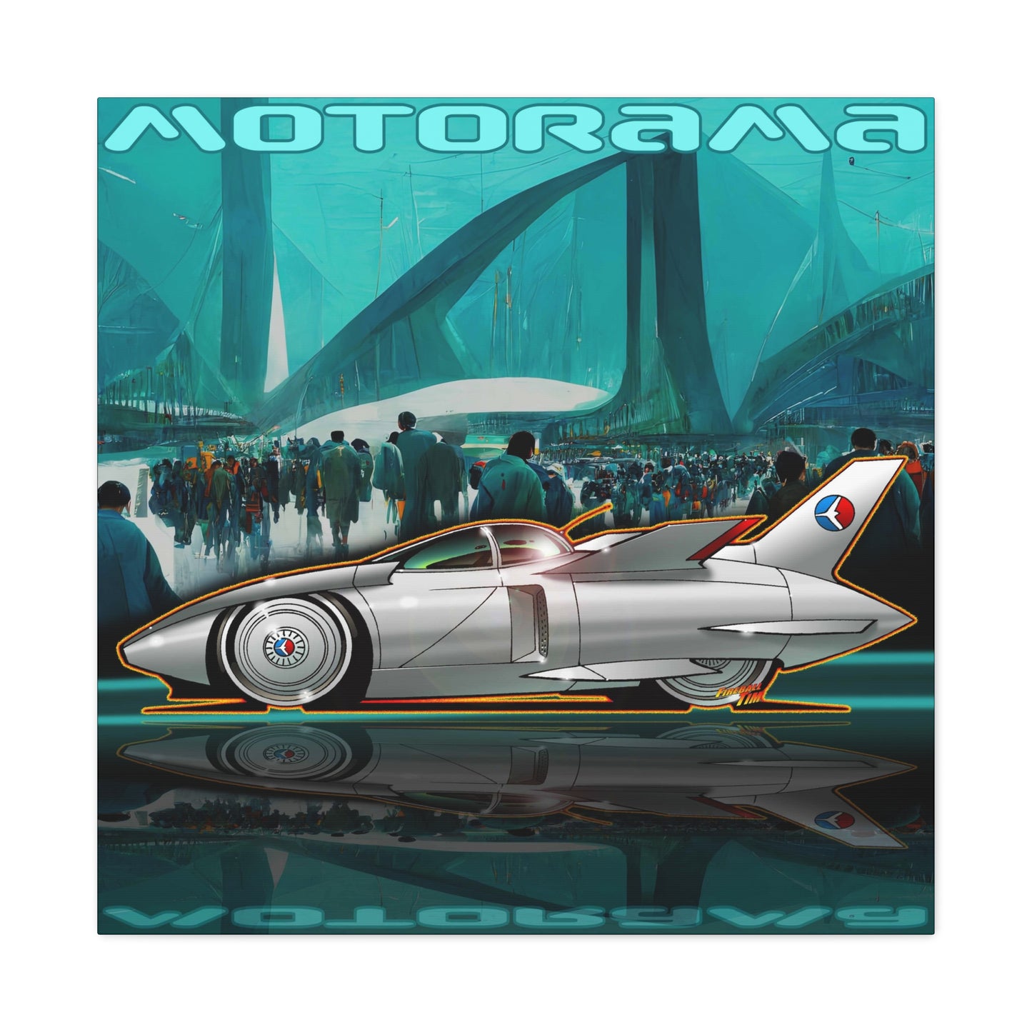 MOTORAMA FIREBIRD 1 Concept Car Fireball Art Canvas Print - 2 Sizes