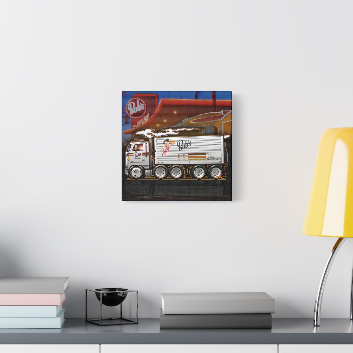 BOB'S BIG BOY Semi Tractor Trailer Truck Collectible Canvas Art Print - 2 Sizes