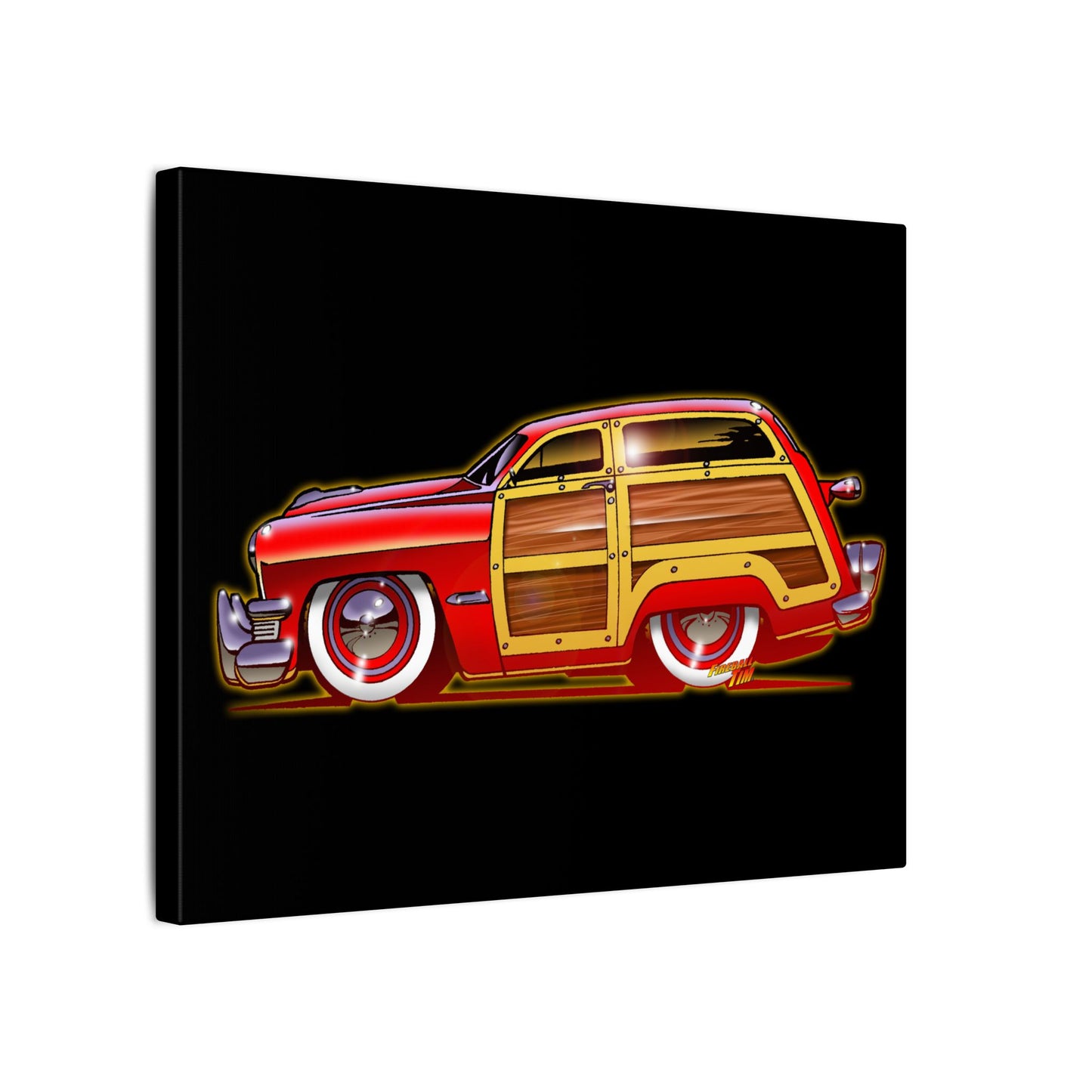FORD WOODIE 1950 Fireball Art Canvas Print - 11x14