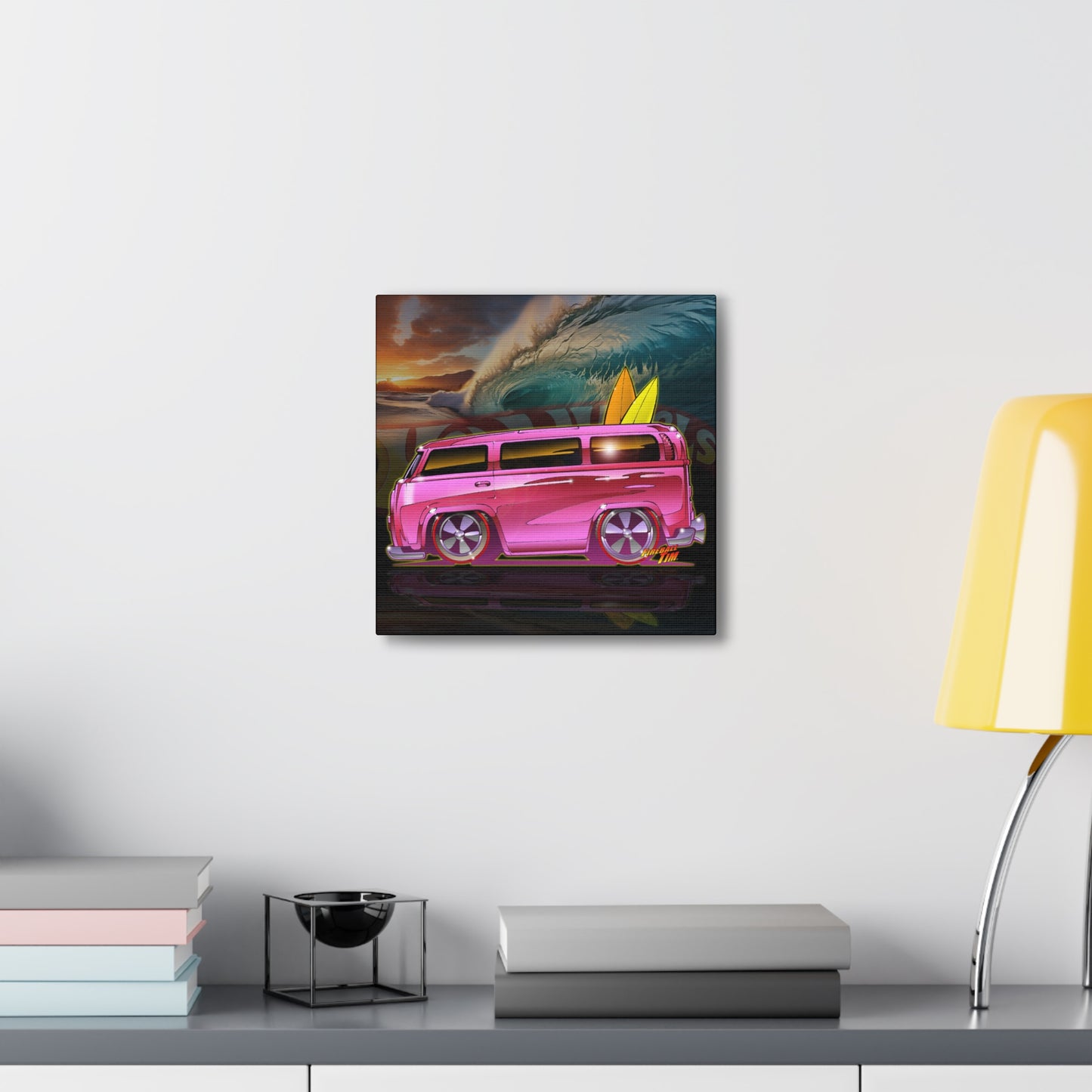 Hot Wheels PINK BEACH BOMB VW Bus Canvas MASTERPRINT 3 Sizes