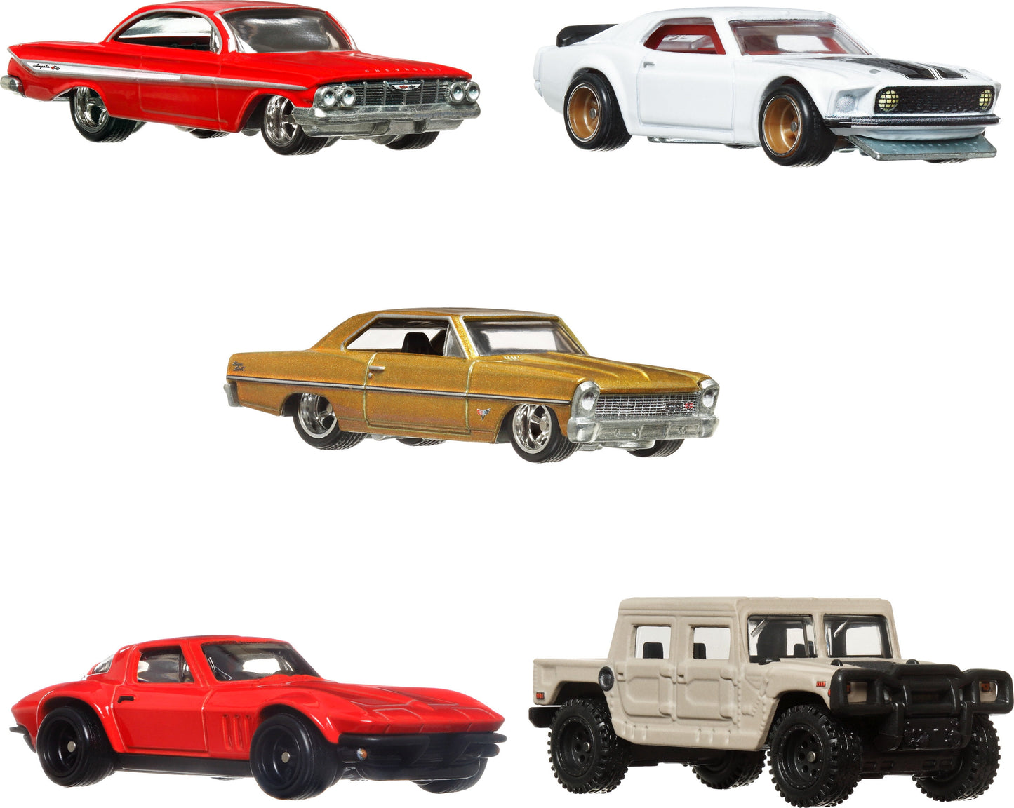 Cars, Premium Fast & Furious 1:64 Scale 5-Pack Die-Cast Toy Cars for Collectors