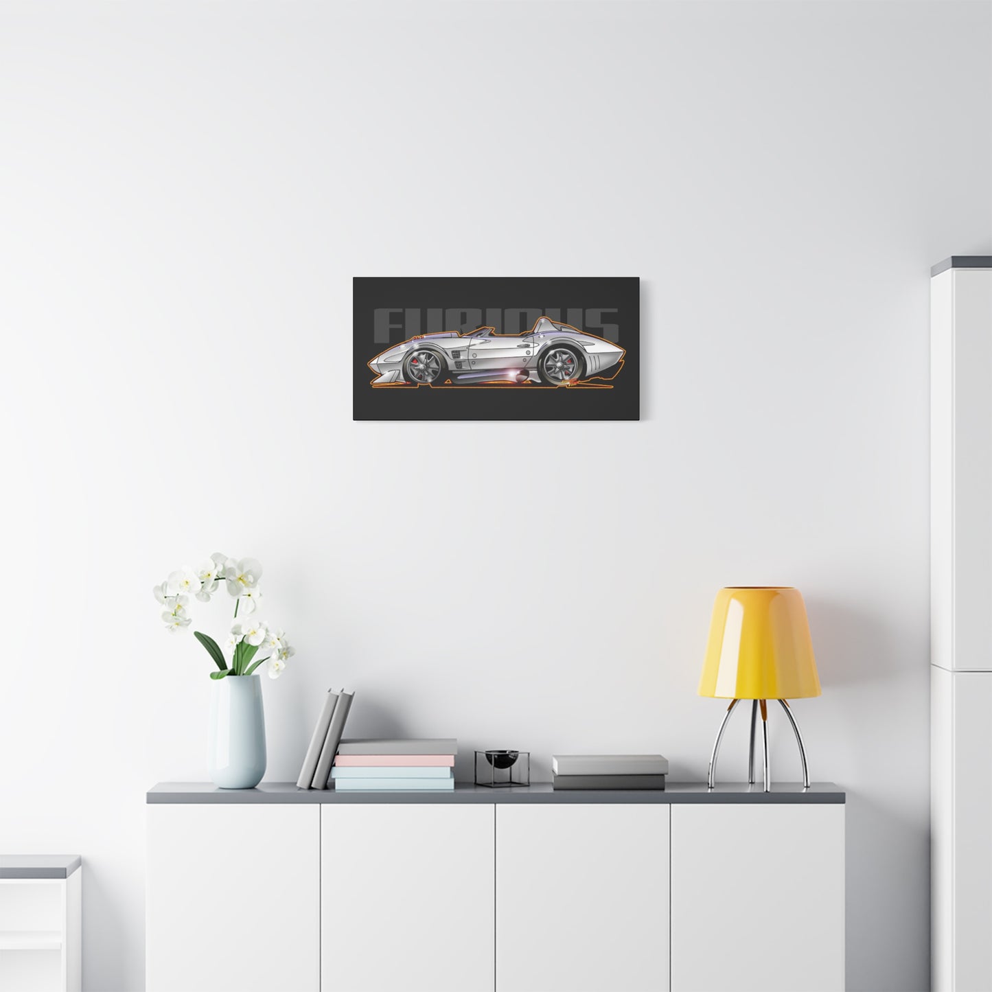FAST AND FURIOUS Grand Sport Stingray Corvette Fireball Art Canvas Art Wall Print
