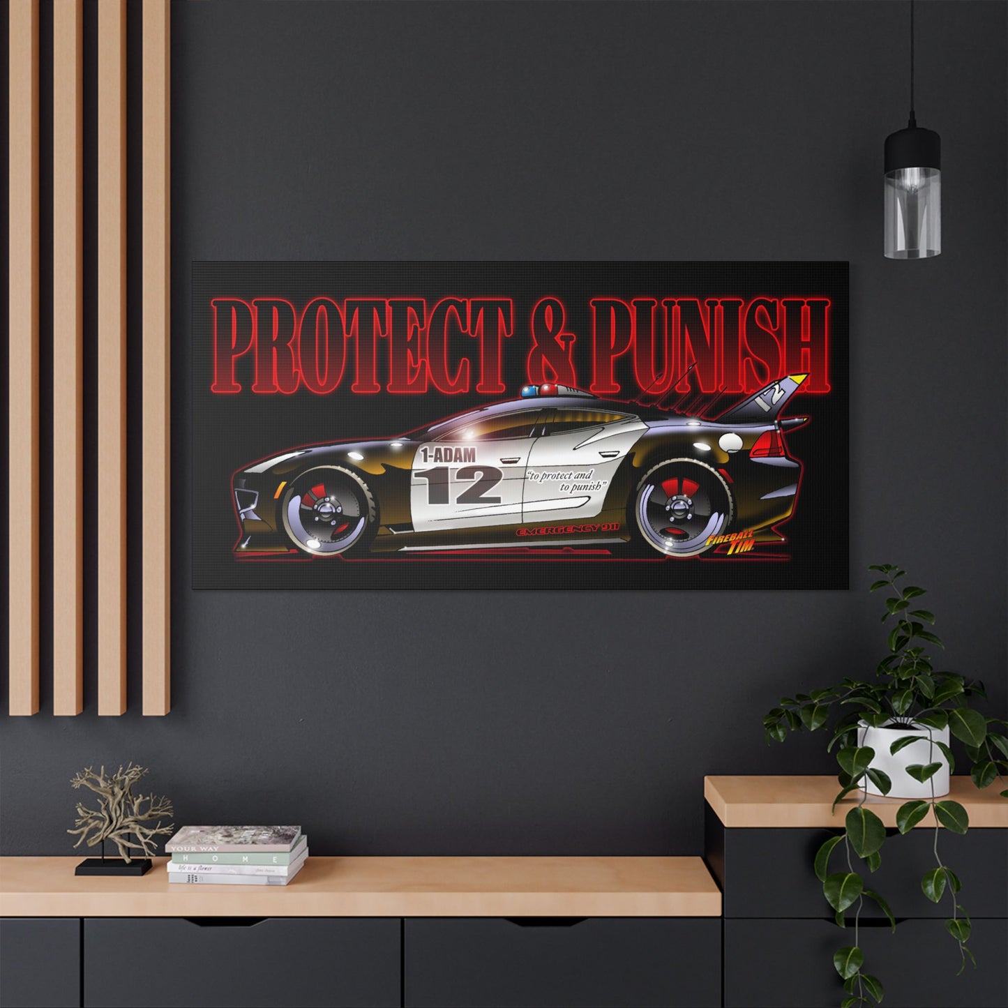 ADAM 12 FISKER KARMA Police Car Canvas Art Print - 11x14