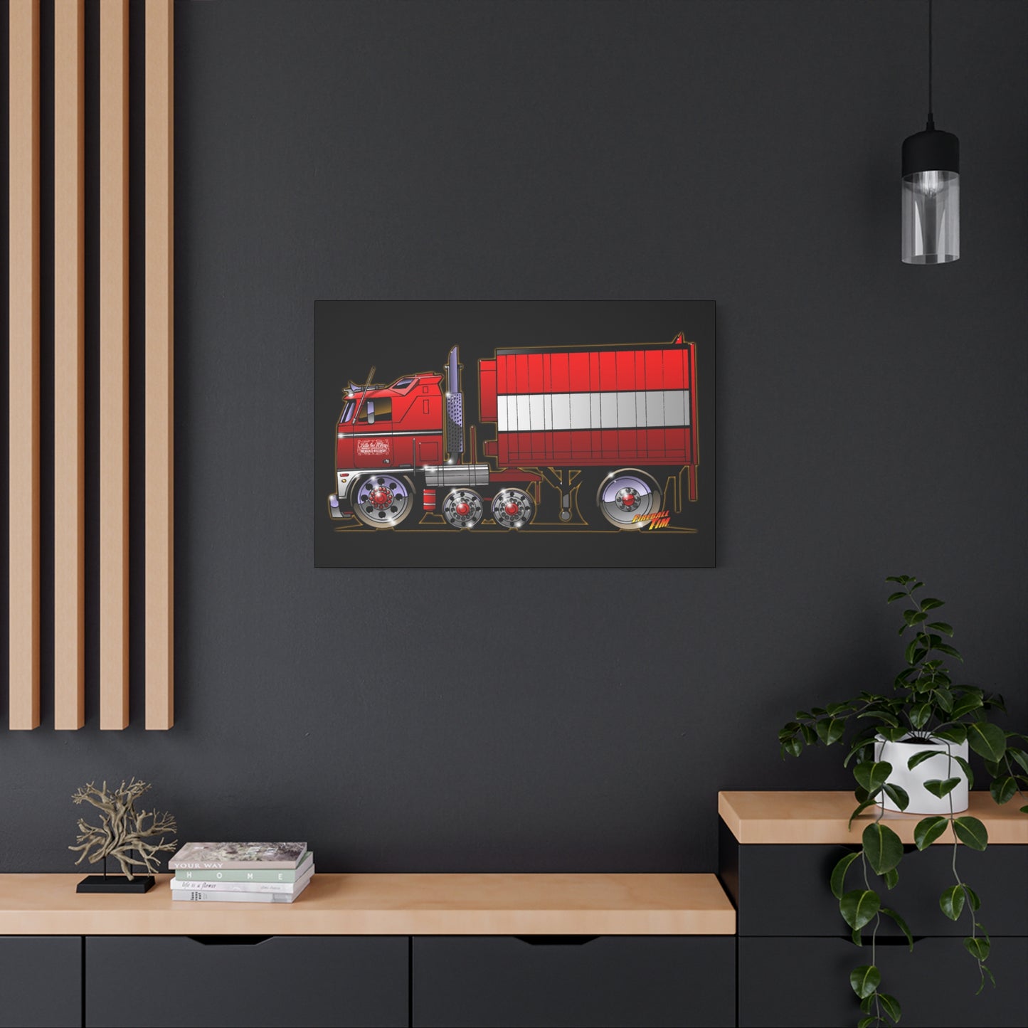 BJ AND THE BEAR TV Show Semi Truck Canvas Art Wall Print - 11x14